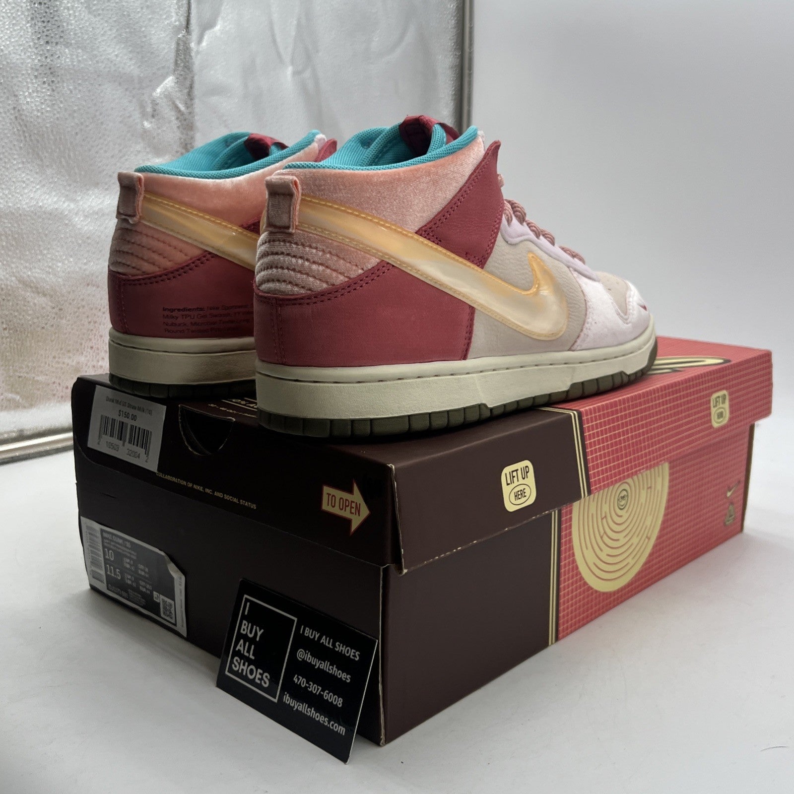 Size 10 - Nike Social Status x Dunk Mid Strawberry Milk (DJ1173-600)