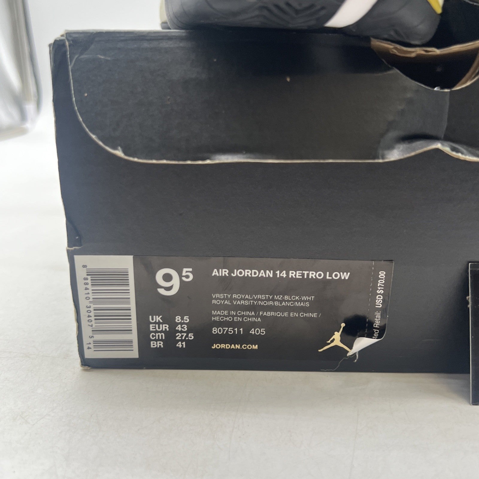 Size 9.5 - Air Jordan 14 Retro 2015 Low Laney (807511-405)