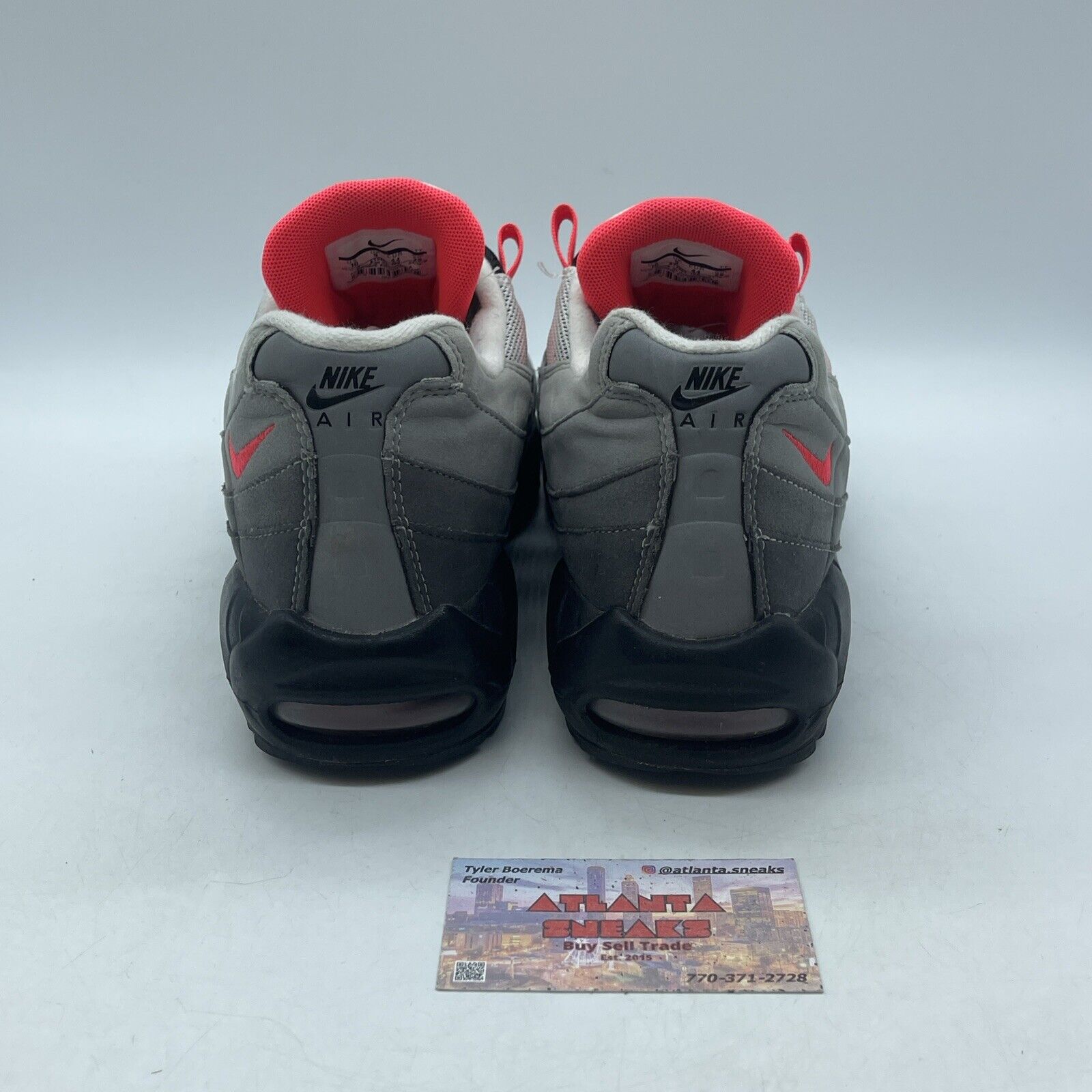 Size 10 - Nike Air Max 95 OG Solar Red Greet Pink Suede Black (AT2865-100)