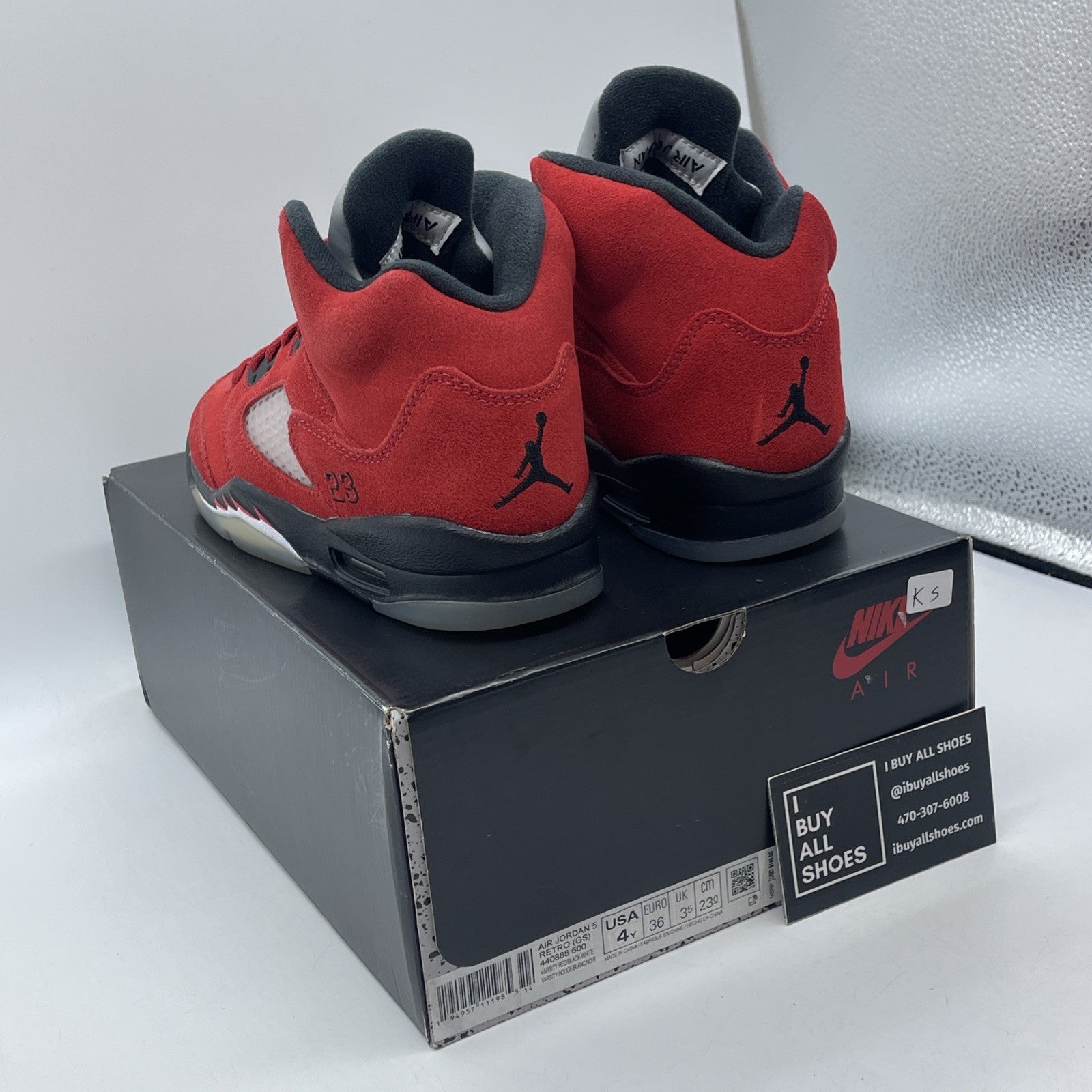 Size 4Y - Jordan 5 Retro Mid Raging Bull Red Suede (440888-600)