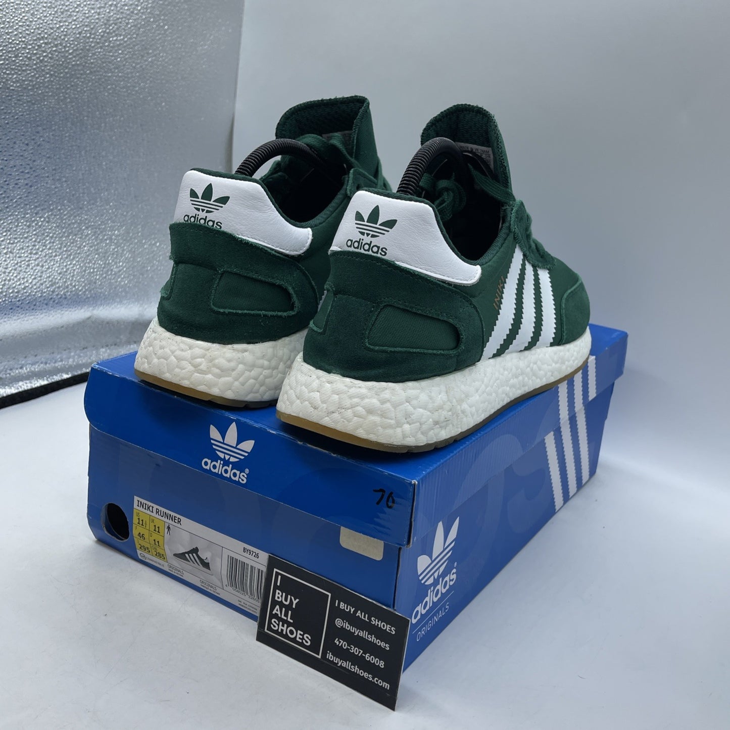 Size 11.5 - Adidas Iniki Runner Collegiate Green (BY9726)