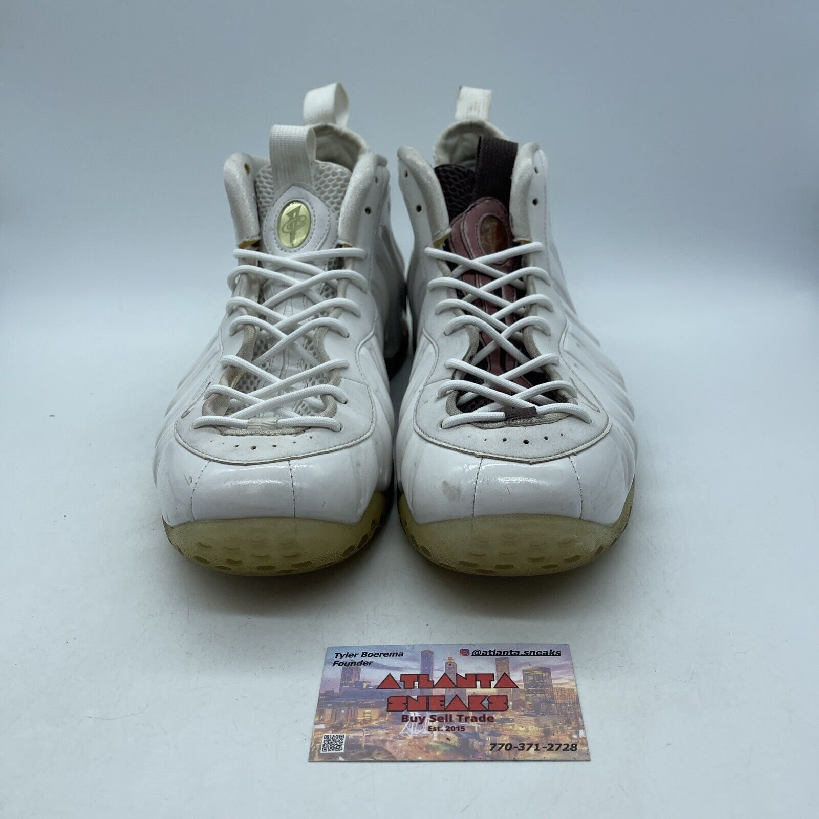 Size 9.5 - Nike Air Foamposite One White Out Silver Suede Leather (314996-100)