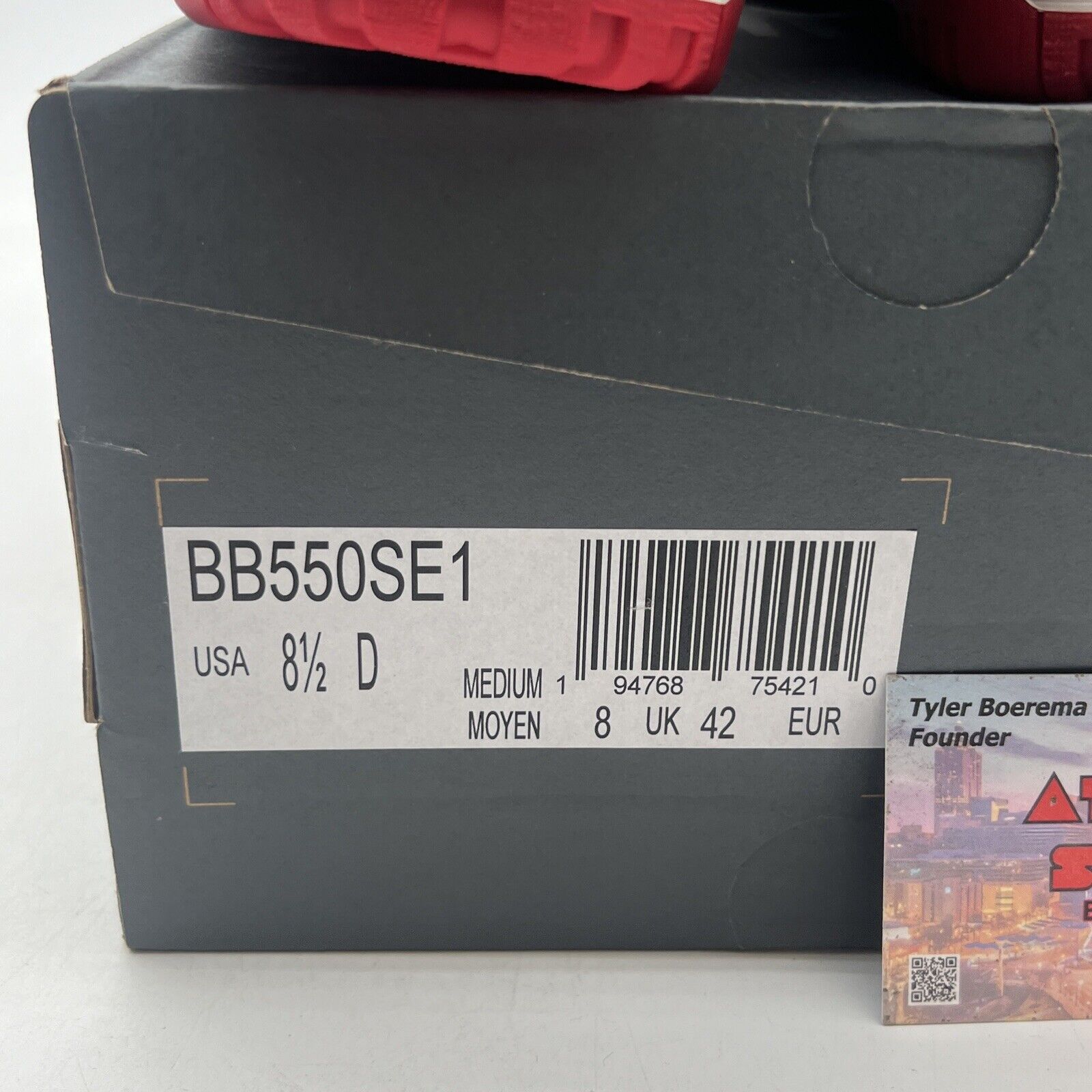 Size 8.5 - New Balance 550 White Team Red (BB550SE1)