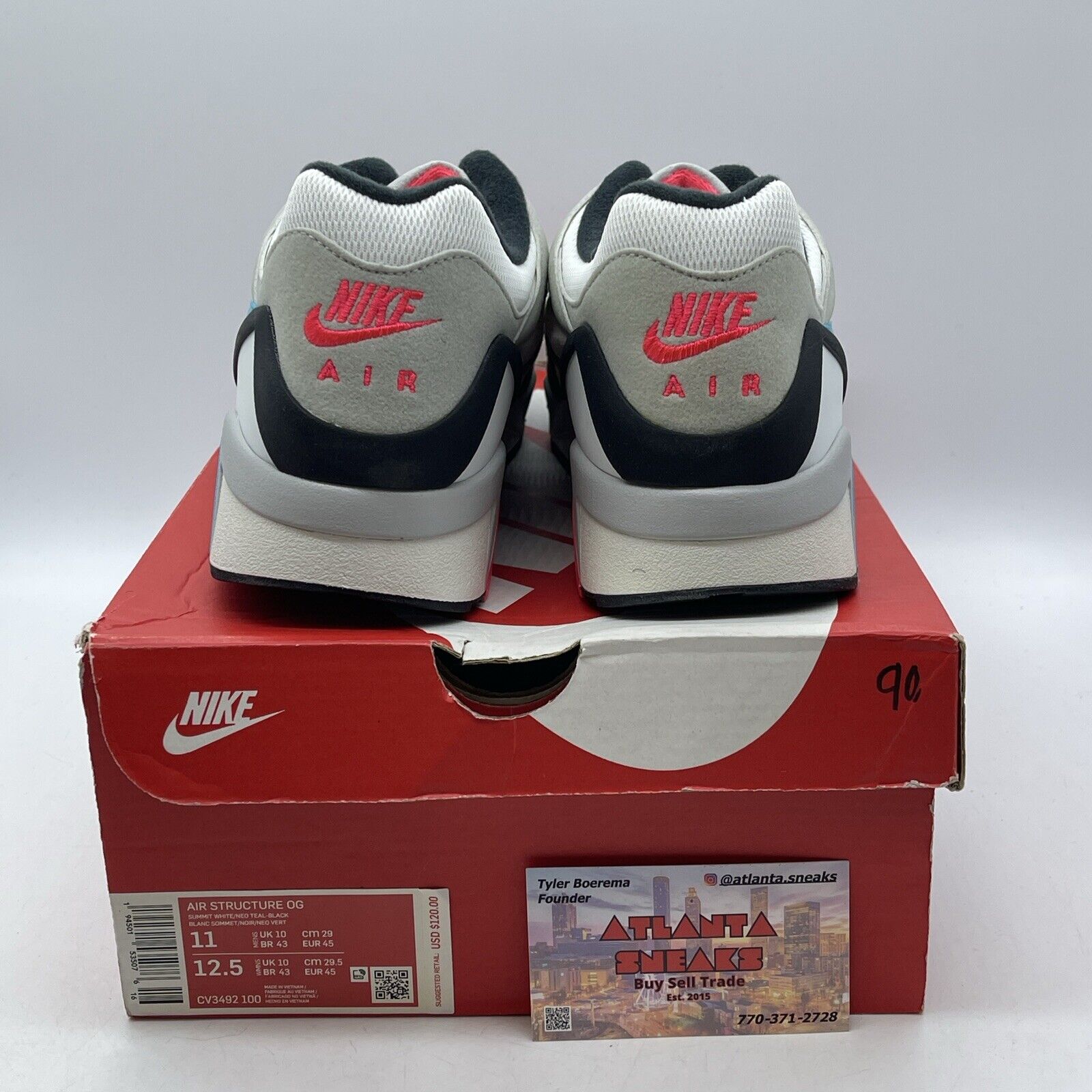 Size 11 - Nike Air Structure Triax 91 OG 2021 Neo Teal Suede Leather (CV3492-100
