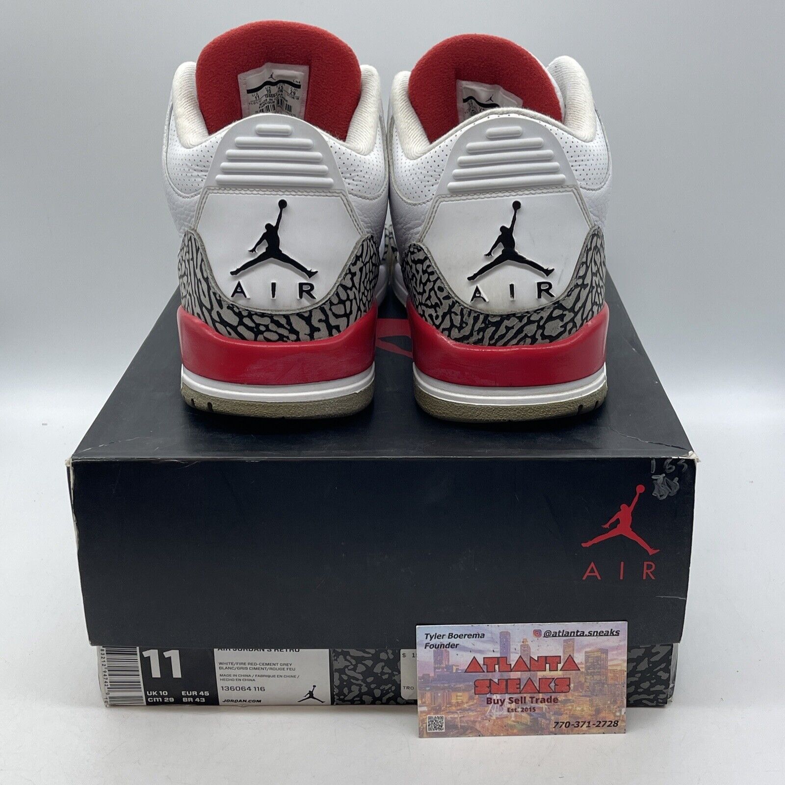 Size 11 - Jordan 3 Retro Hall of Fame 2018 Red Grey Suede White (136064-116)