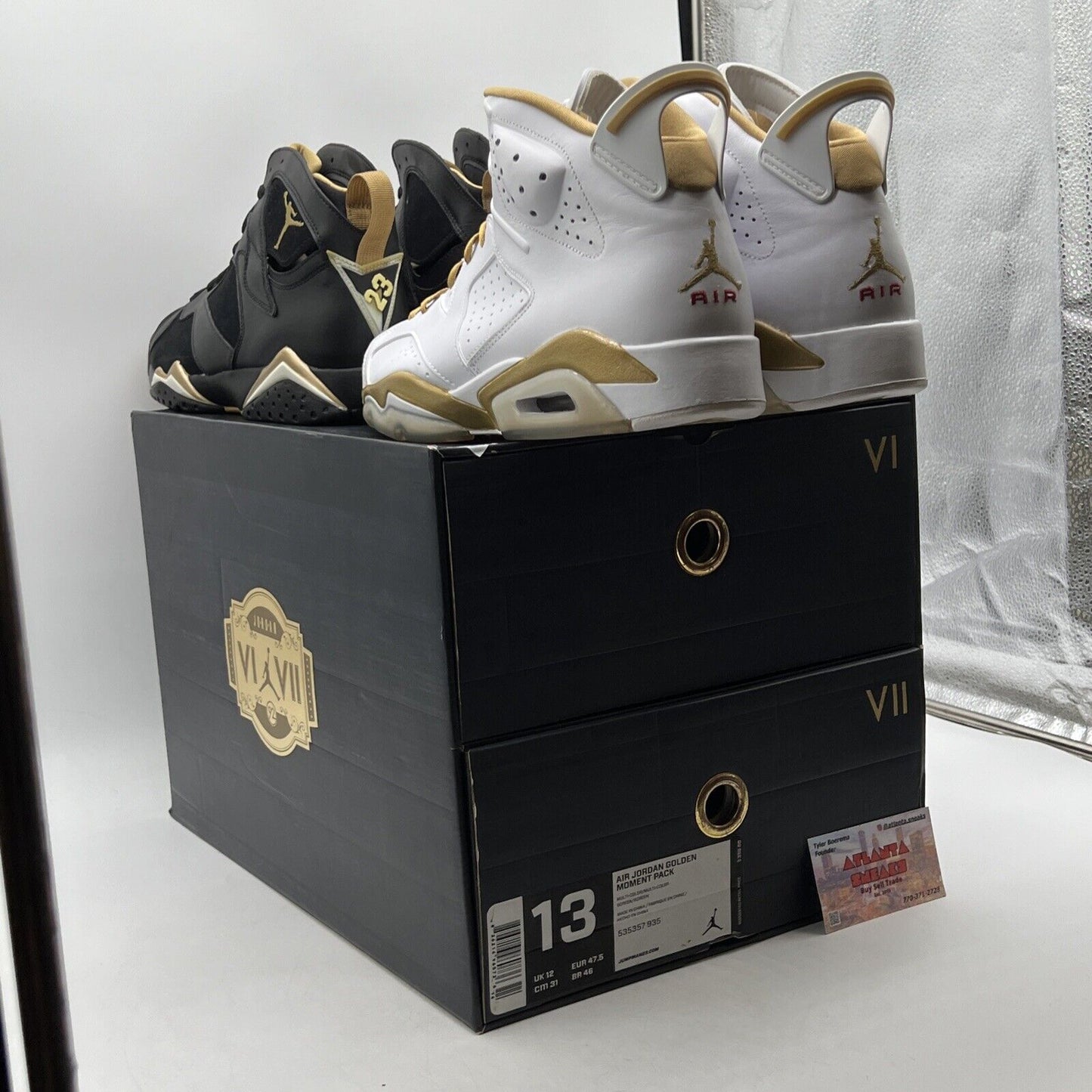 Size 13 - Air Jordan 7/6 Retro Golden Moments Pack (535357-935)