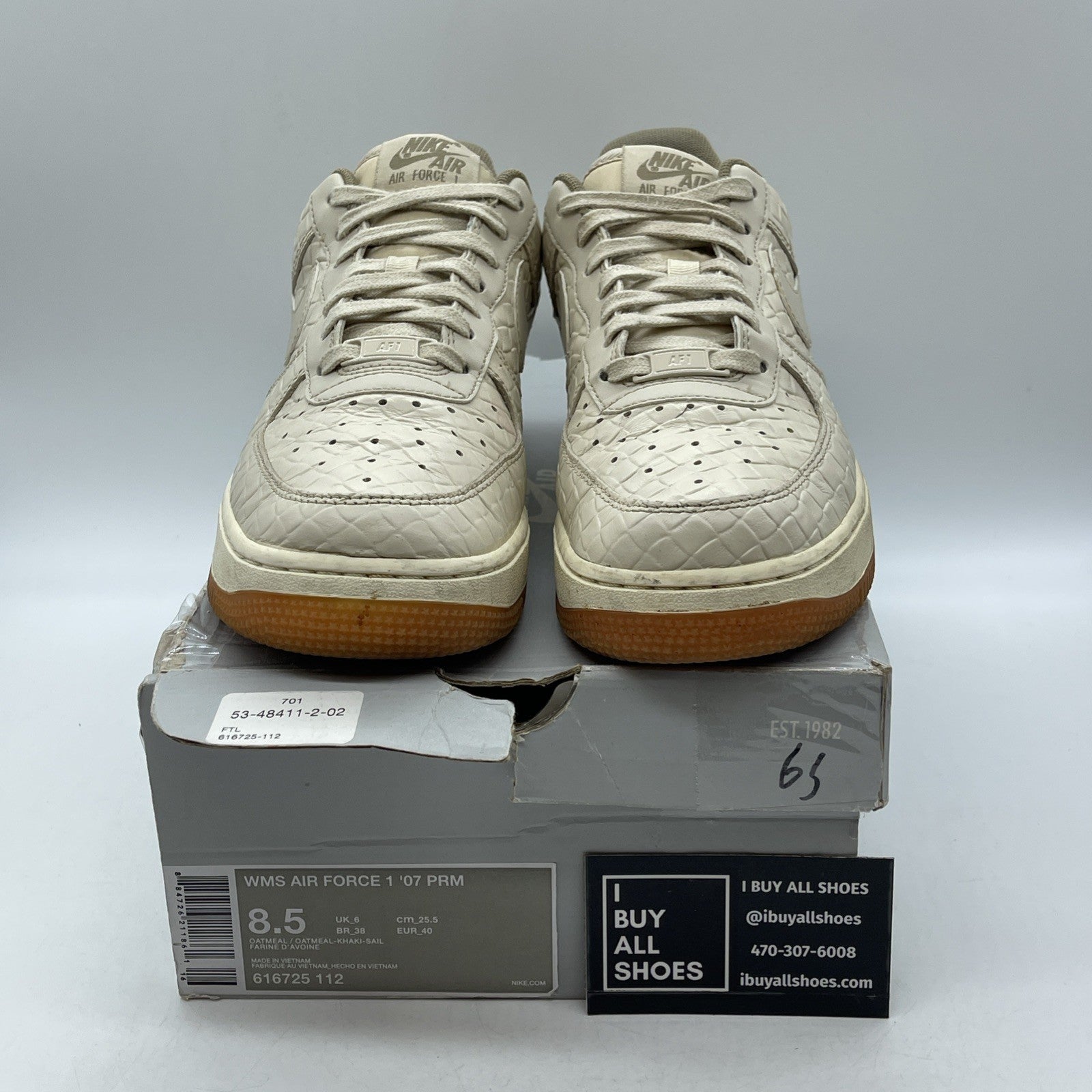 Size 8.5W - Nike Air Force 1 Premium Low 112 Brown Leather (616725-112)