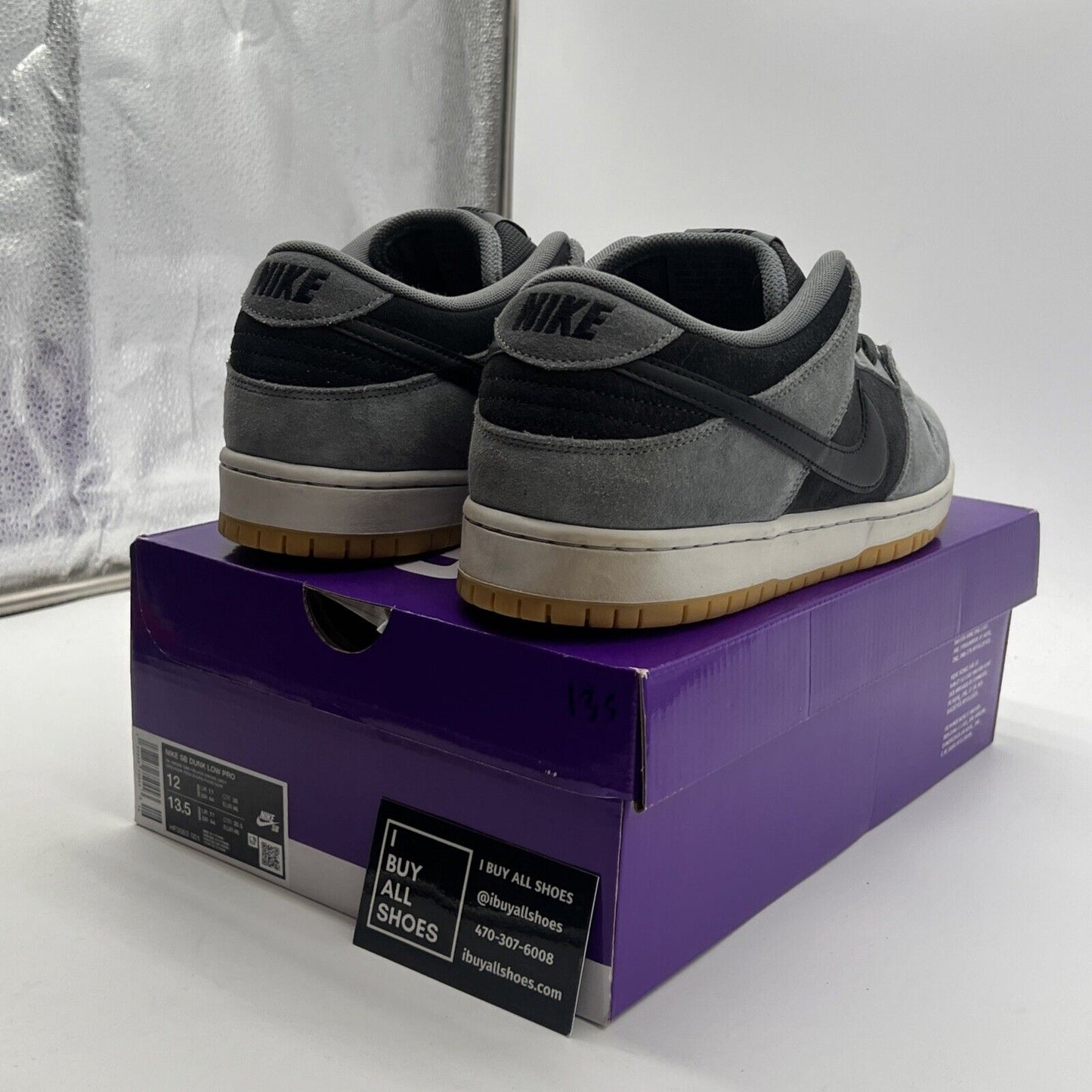 Size 12 - Nike Dunk SB Low Dark Smoke Grey (HF3063-001)