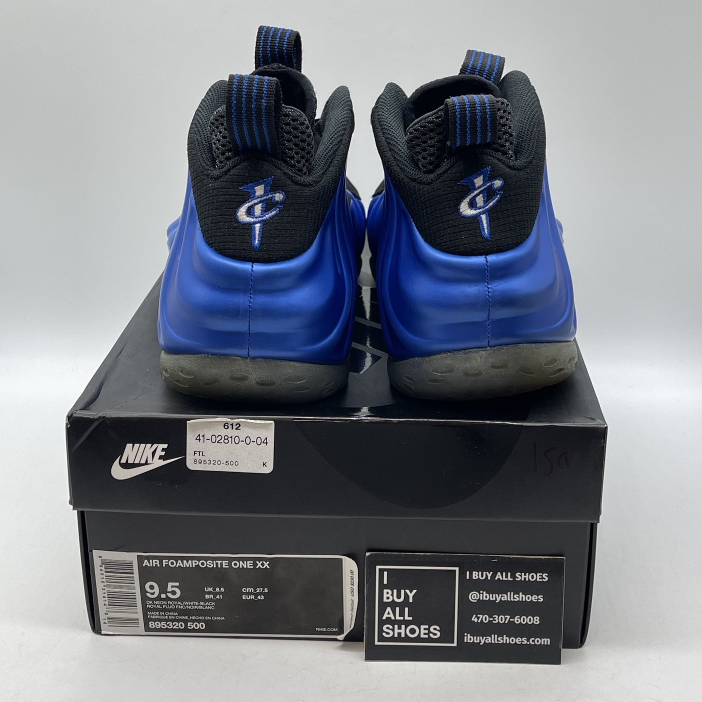 Size 9.5 - Nike Air Foamposite One XX Royal Black Blue Suede (895320-500)