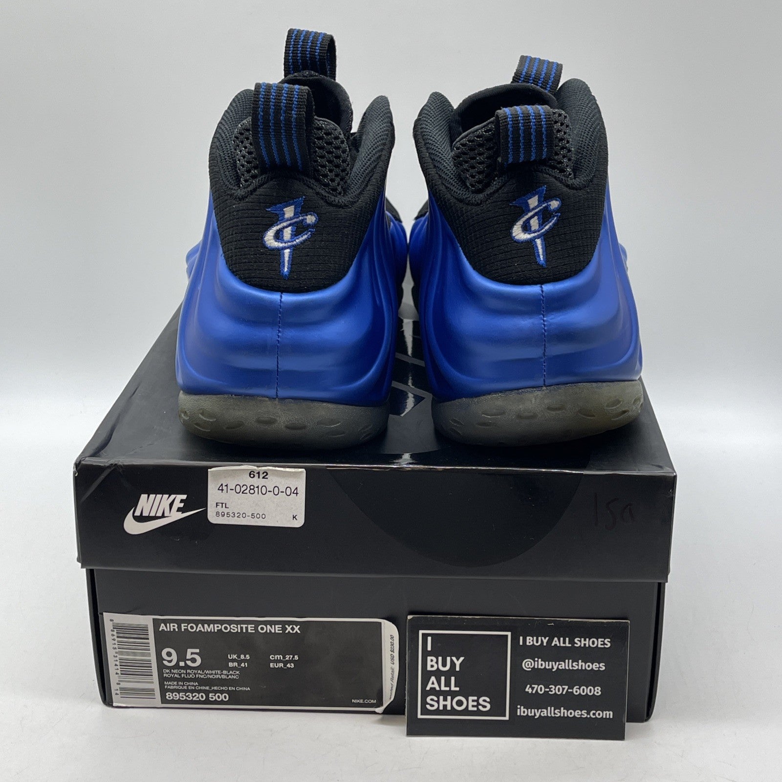 Size 9.5 - Nike Air Foamposite One XX Royal Black Blue Suede (895320-500)
