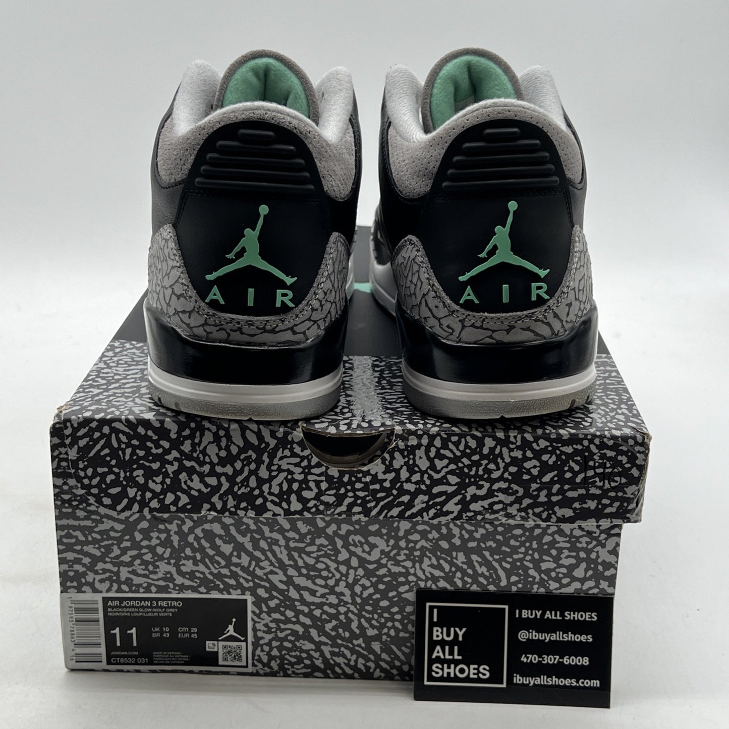 Size 11 - Air Jordan 3 Retro Green Glow (CT8532-031)