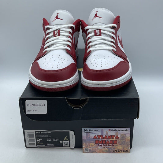 Size 8.5 - Air Jordan 1 Low Gym Red White Leather (553558-611)