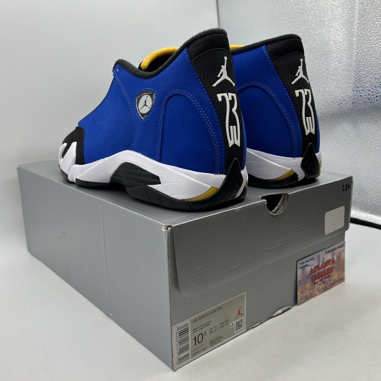 Size 10.5 - Air Jordan 14 Retro Laney White Black Yellow (487471-407)