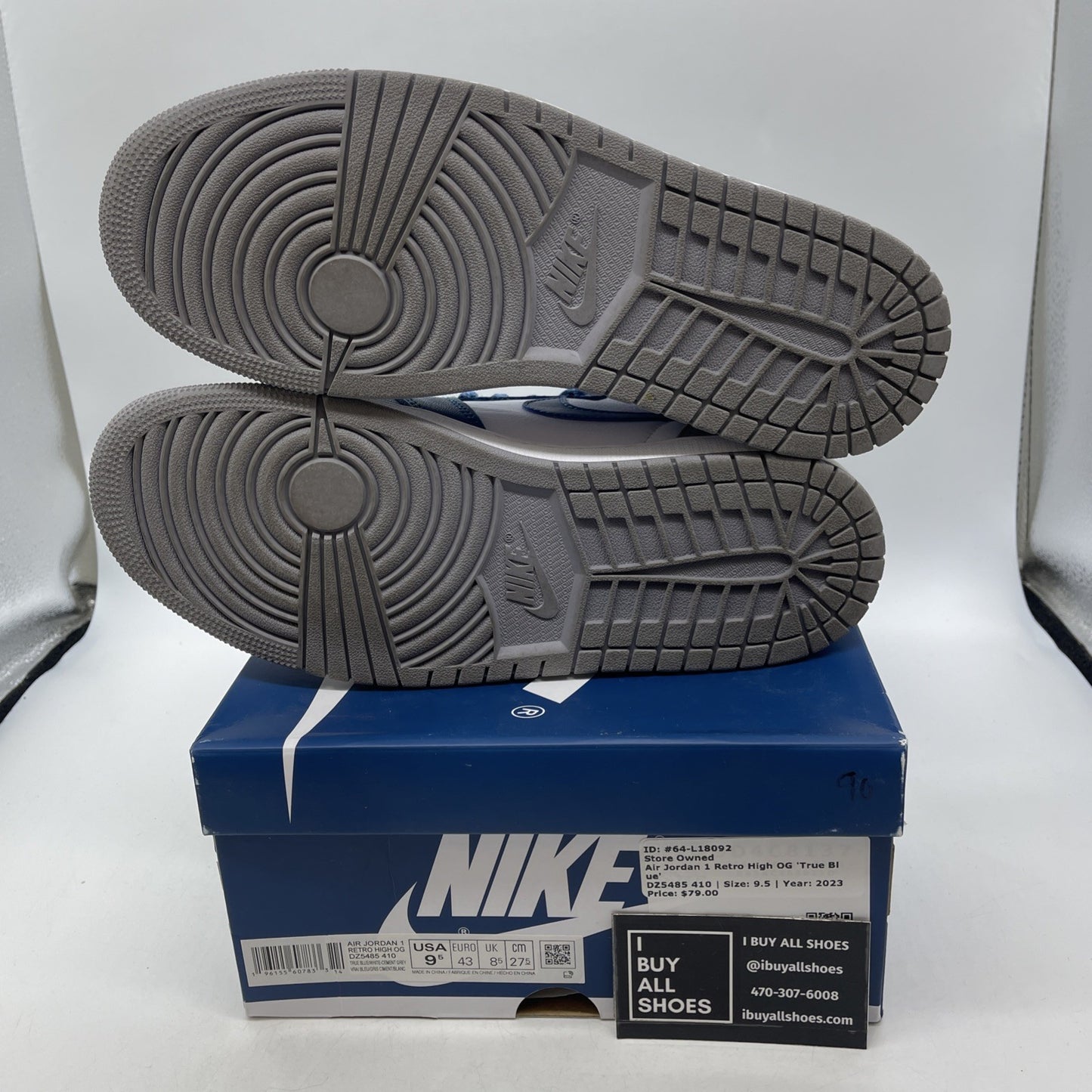 Size 9.5 - Air Jordan 1 Retro OG High True Blue (DZ5485-410)