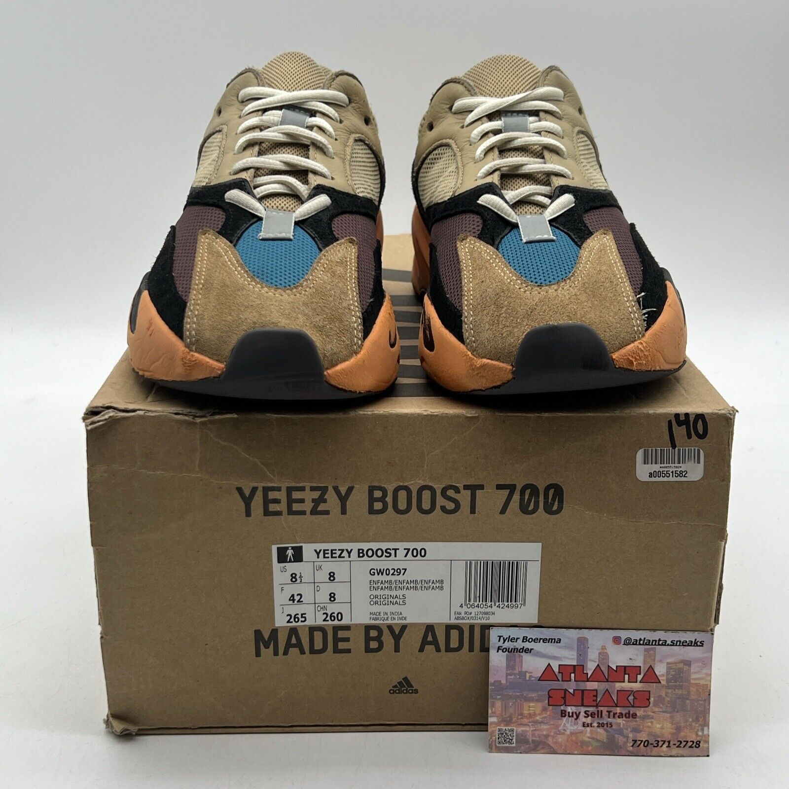 Size 8.5 - adidas Yeezy Boost 700 Enflame Amber Tan Orange Suede (GW0297)