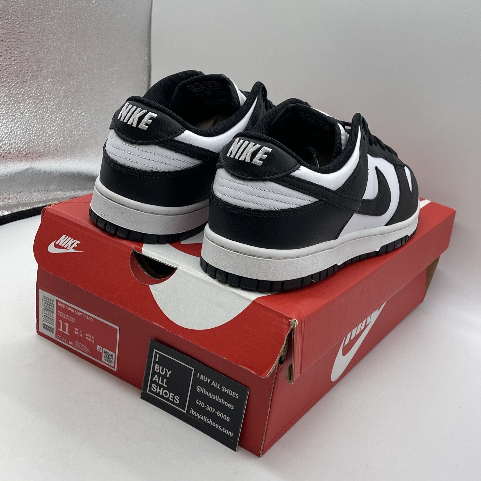 Size 11 - Nike Dunk Low Black White Leather (DD1391-100)