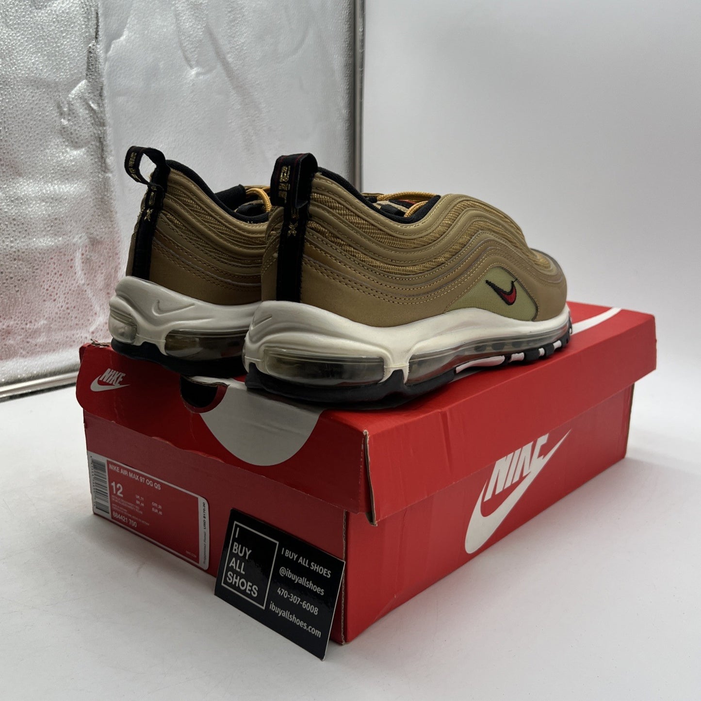 Size 12 - Nike Air Max 97 OG QS Metallic Gold (884421-700)