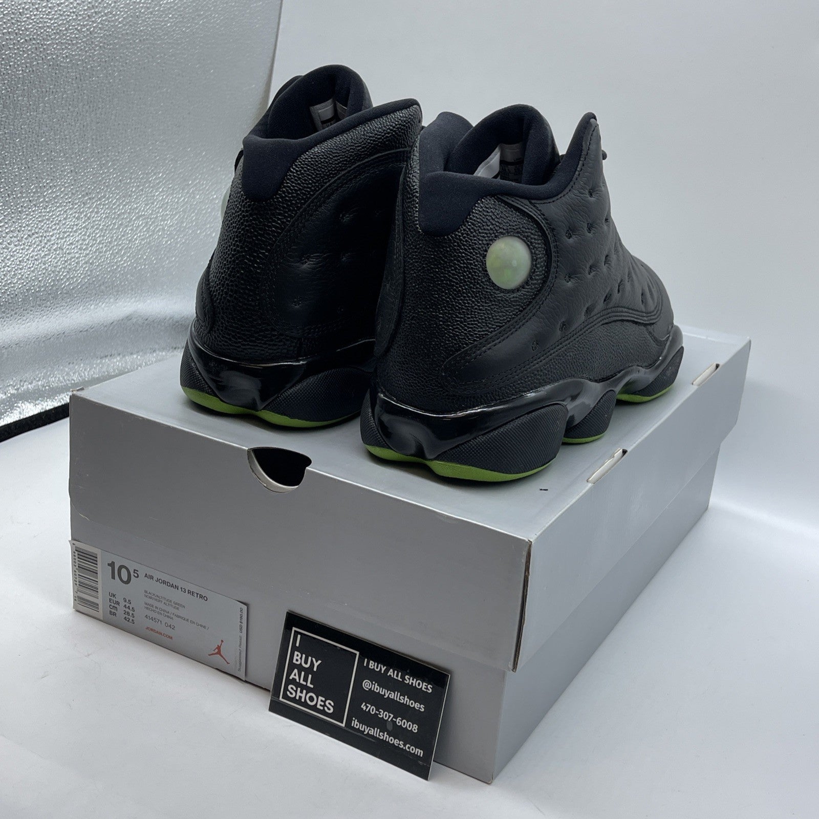 Size 10.5 - Air Jordan 13 Retro 2017 Altitude Black Leather (414571-042)