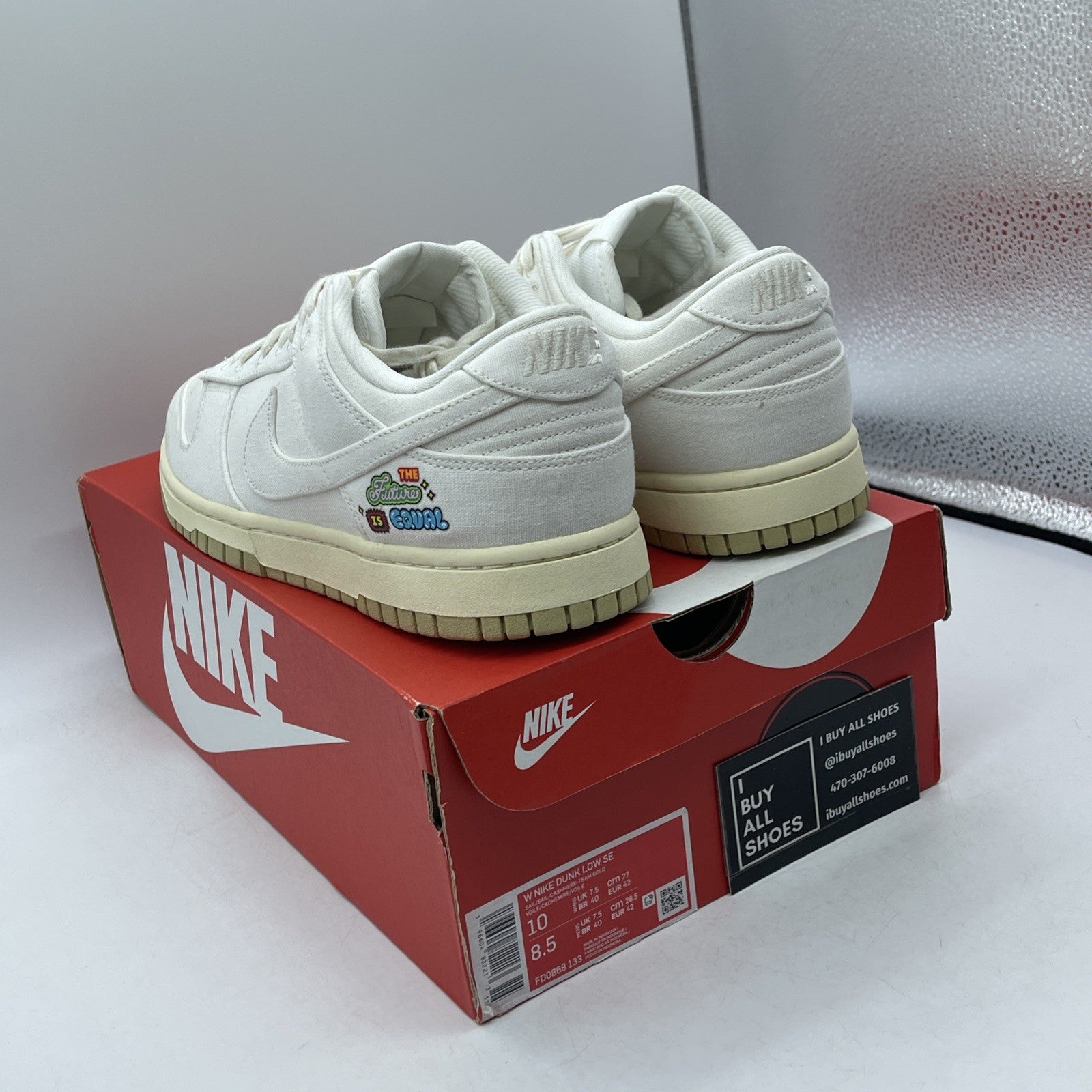 Size 10W - Nike Dunk SE Low The Future is Equal White Suede (FD0868-133)