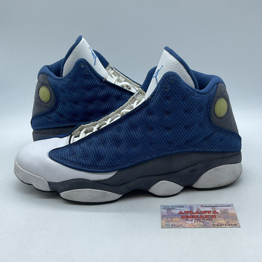 Size 12 - Air Jordan 13 Retro 2010 Flint grey Blue Suede White (414571-401)