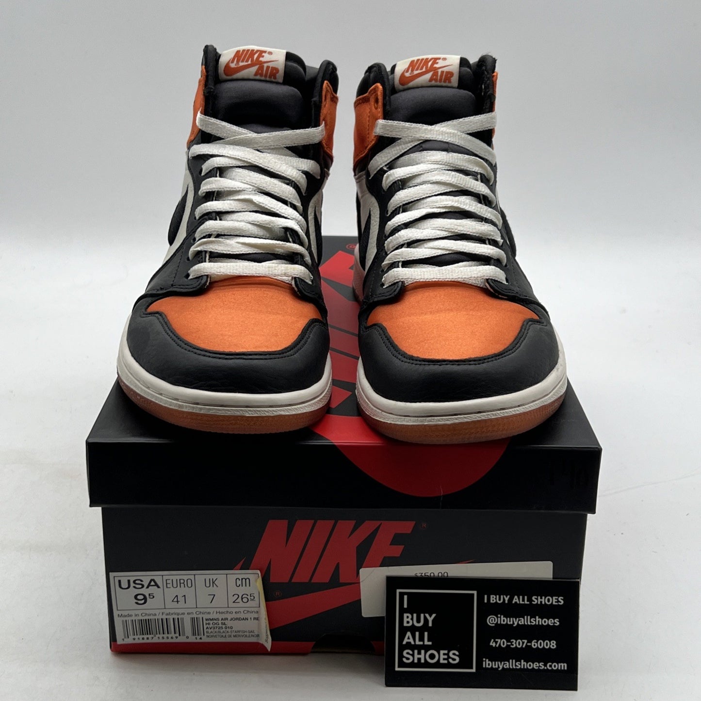 Size 9.5 - Air Jordan 1 Retro OG High Satin Shattered Backboard W (AV3725-010)