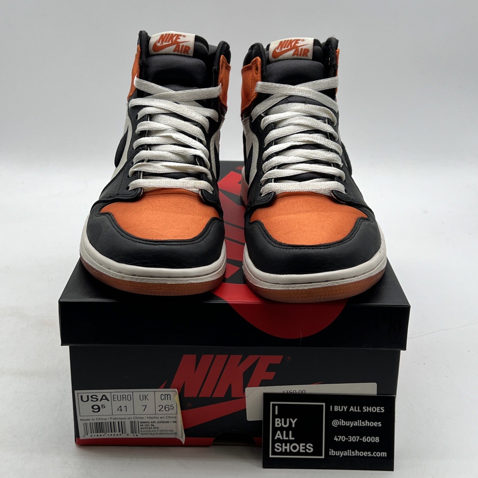 Size 9.5 - Air Jordan 1 Retro OG High Satin Shattered Backboard W (AV3725-010)