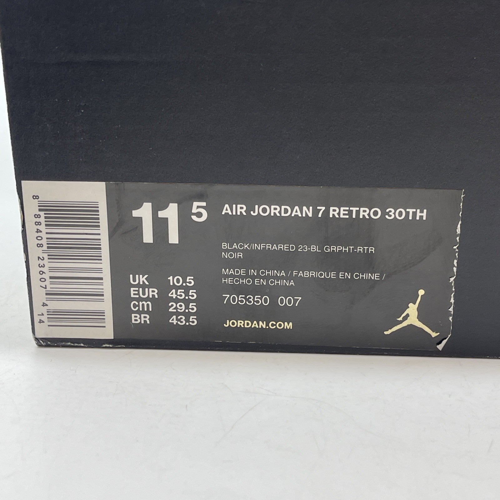 Size 11.5 - Air Jordan 7 Retro 30th Barcelona Nights Suede Leather (705350-007)
