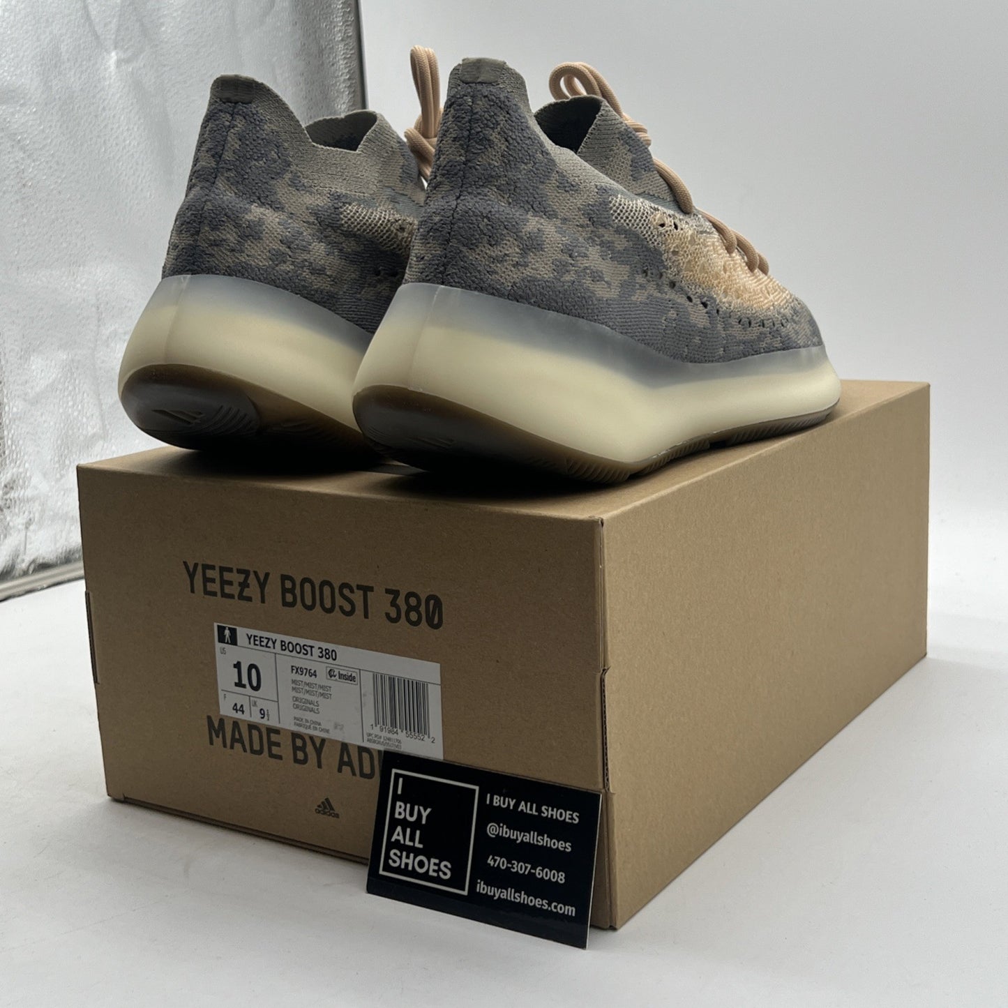 Size 10 - adidas Yeezy Boost 380 Mist Non-Reflective (FX9764)