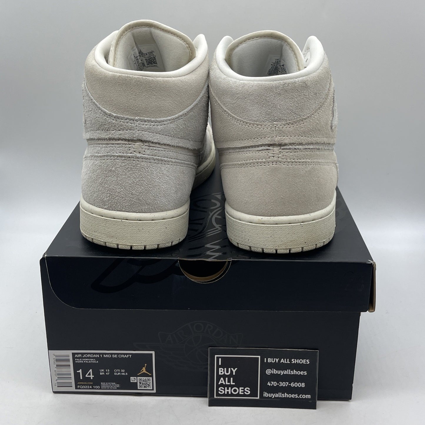 Size 14 - Air Jordan 1 SE Craft Mid Pale Ivory (FQ3224-100)