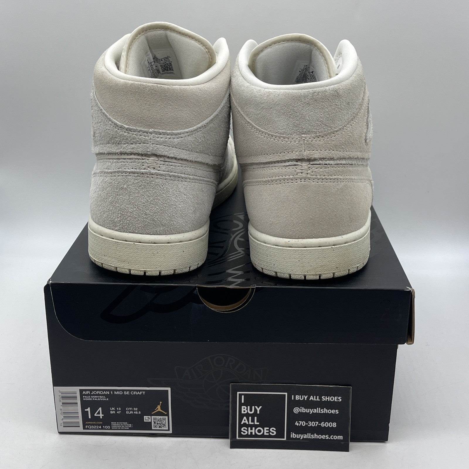 Size 14 - Air Jordan 1 SE Craft Mid Pale Ivory (FQ3224-100)