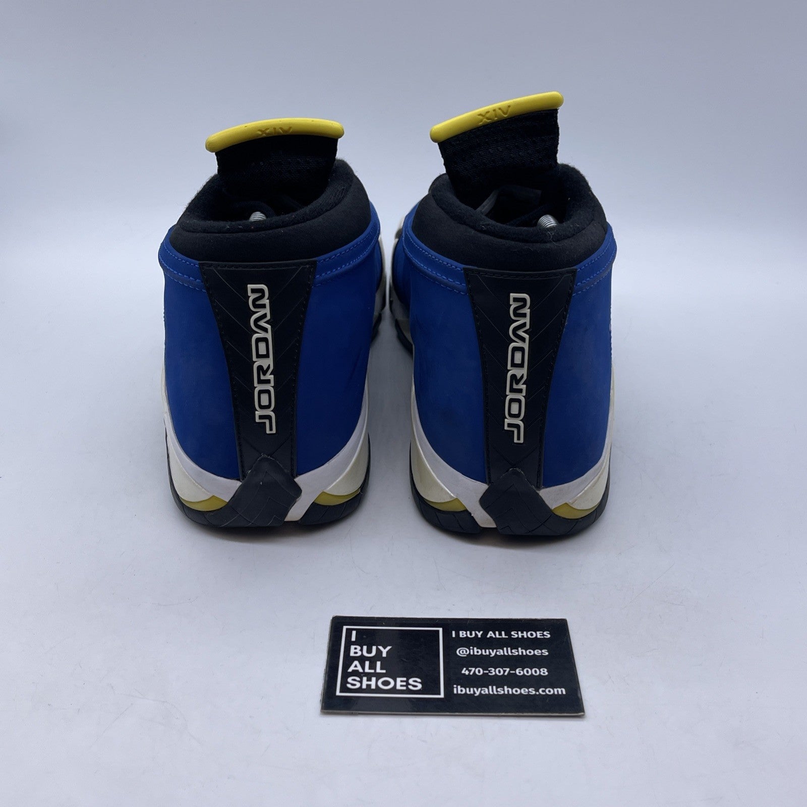 Size 11 - Air Jordan 14 Retro 2015 Low Laney Blue Black Suede (807511-405)