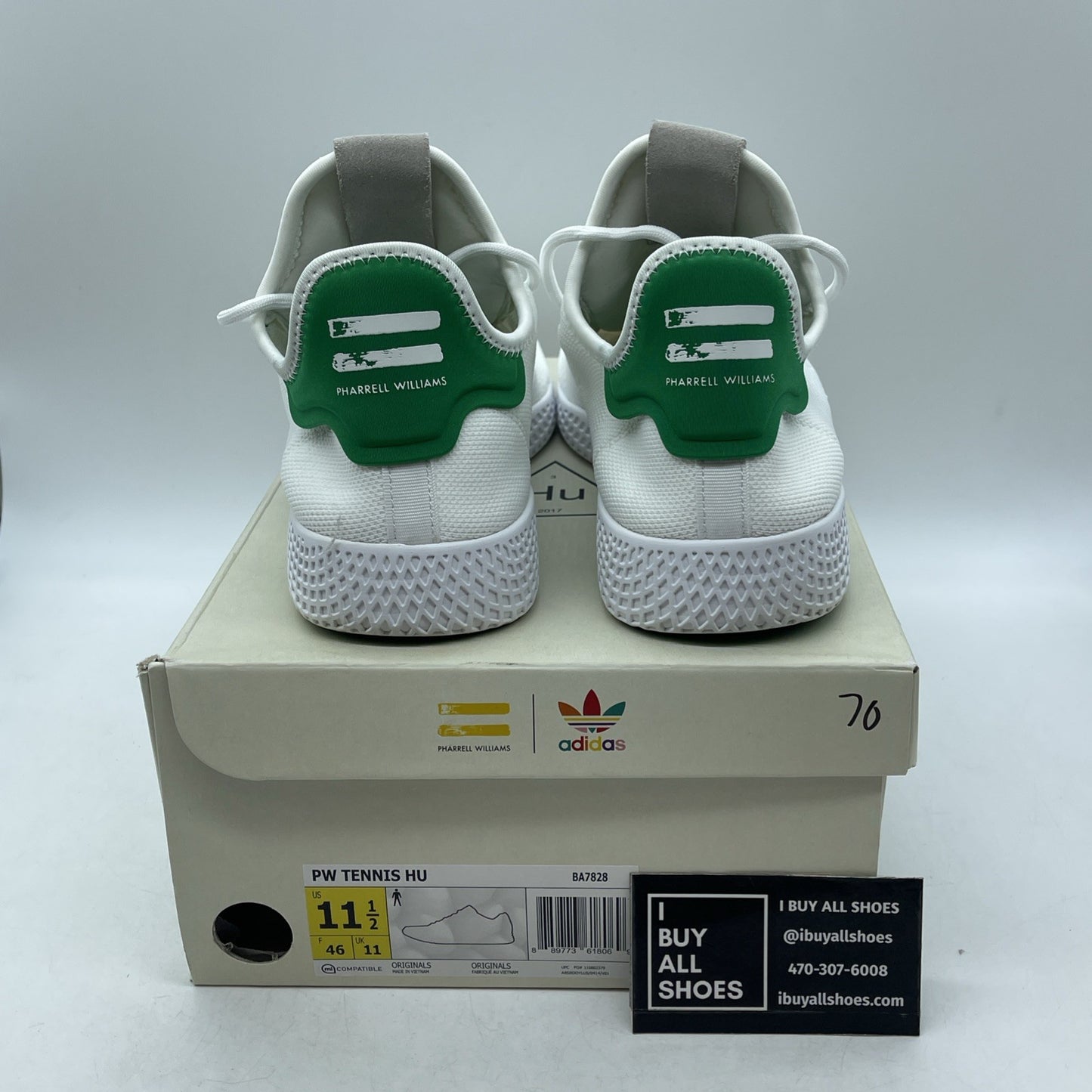 Size 11.5 - Pharrell x adidas Tennis Hu Green (BA7828)