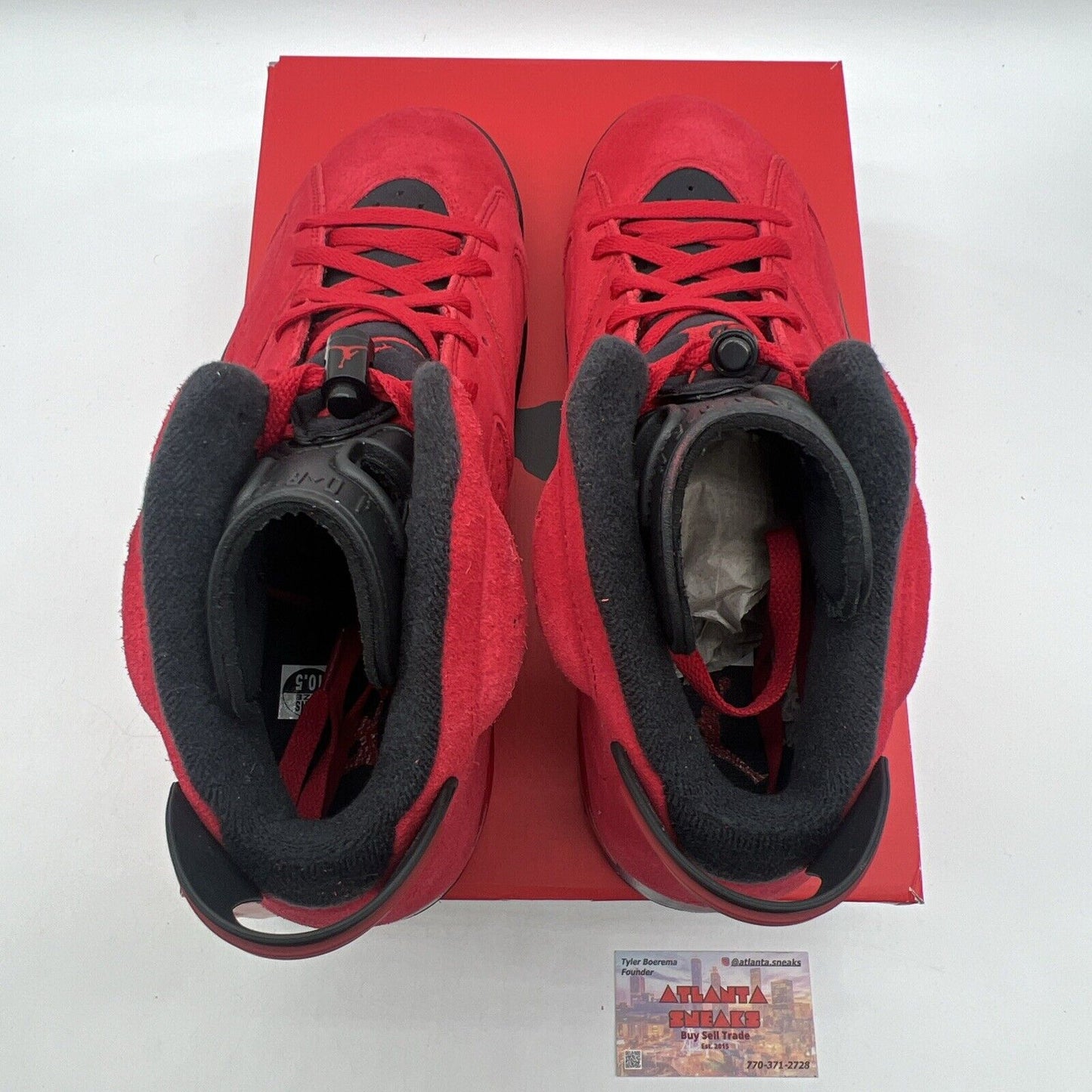 Size 10.5 - Air Jordan 6 Retro Toro Bravo Black Red Suede (CT8529-600)