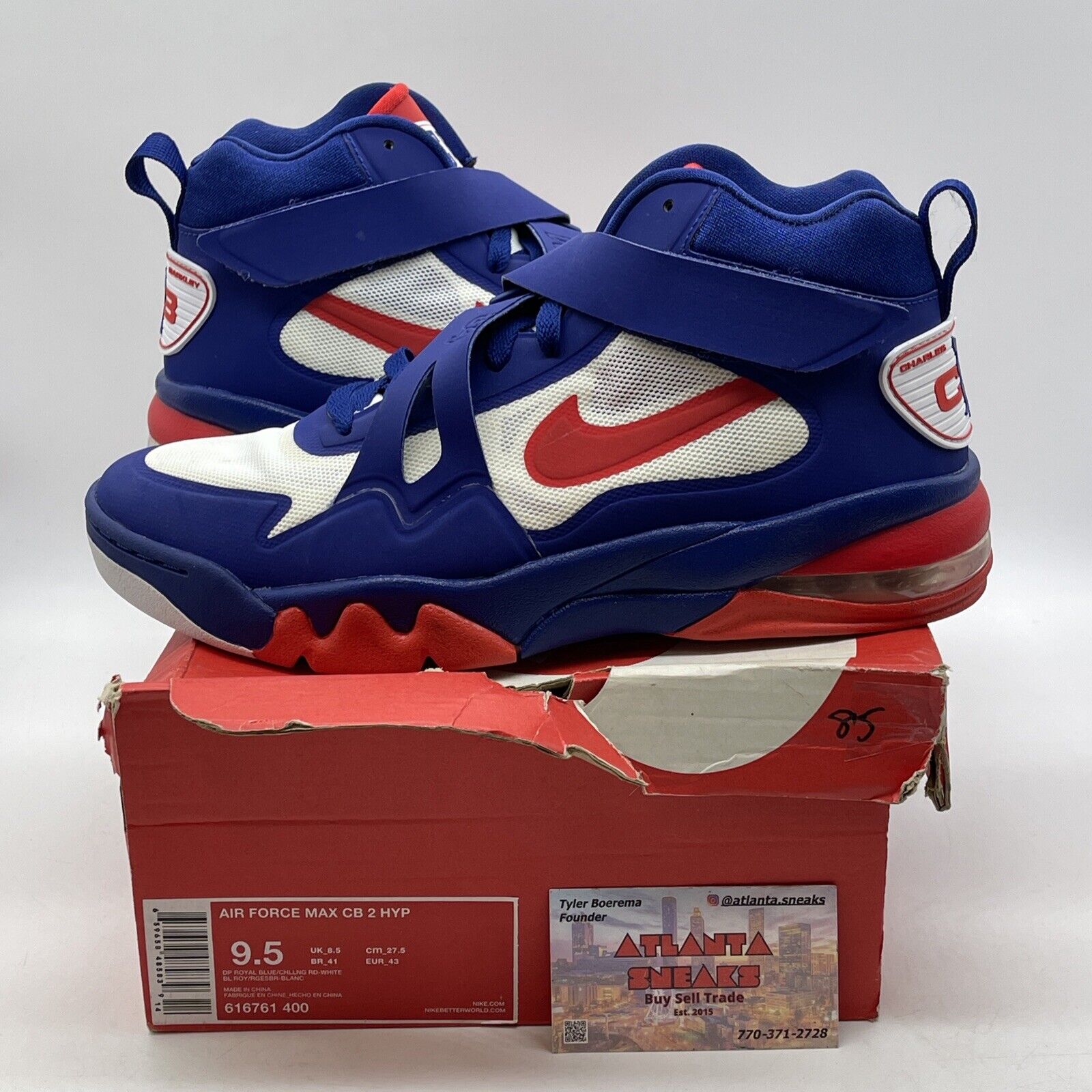 Size 9.5 - Nike Air Force Max CB 2 Hyperfuse Deep Roya Blue White (616761-400)