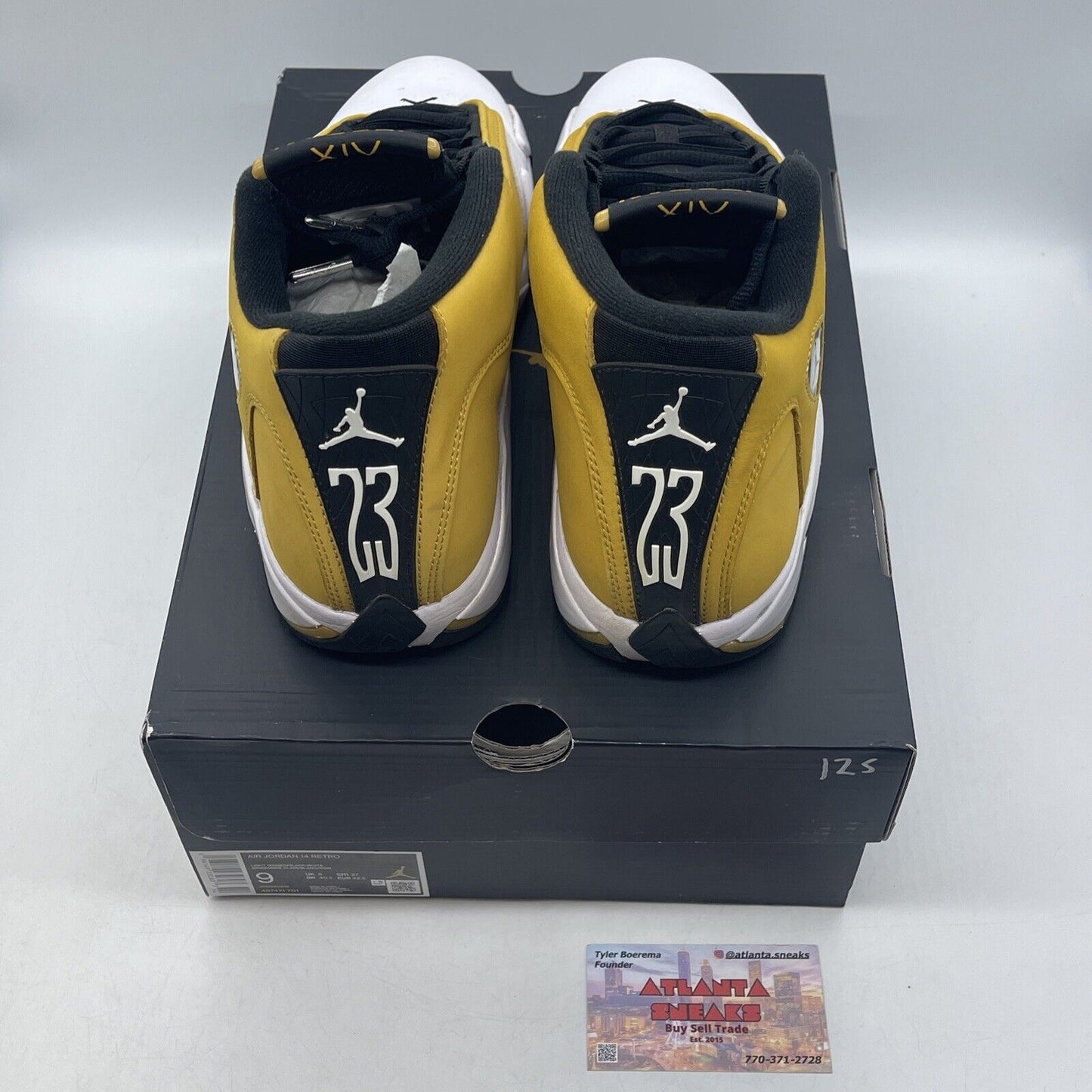 Size 9 - Jordan 14 Retro Light Ginger 2022 White Yellow Black (487471-701)