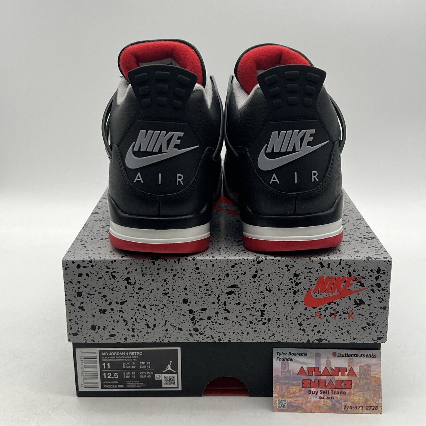 Size 11 - Air Jordan 4 Retro Bred Reimagined Red Grey Leather (FV5029-006)