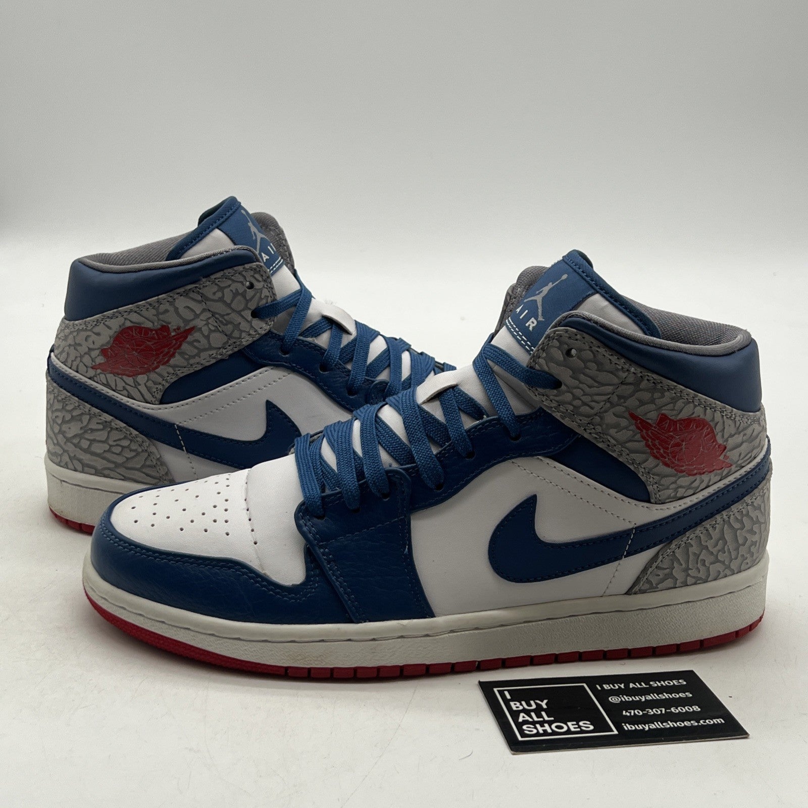 Size 9.5 - Air Jordan 1 Mid True Blue (554724-107)