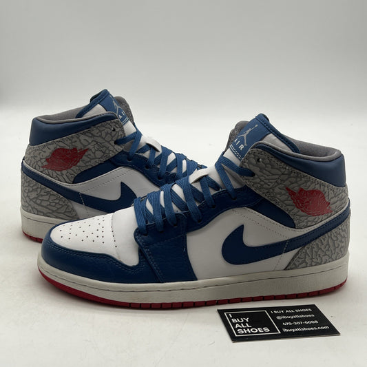Size 9.5 - Air Jordan 1 Mid True Blue (554724-107)