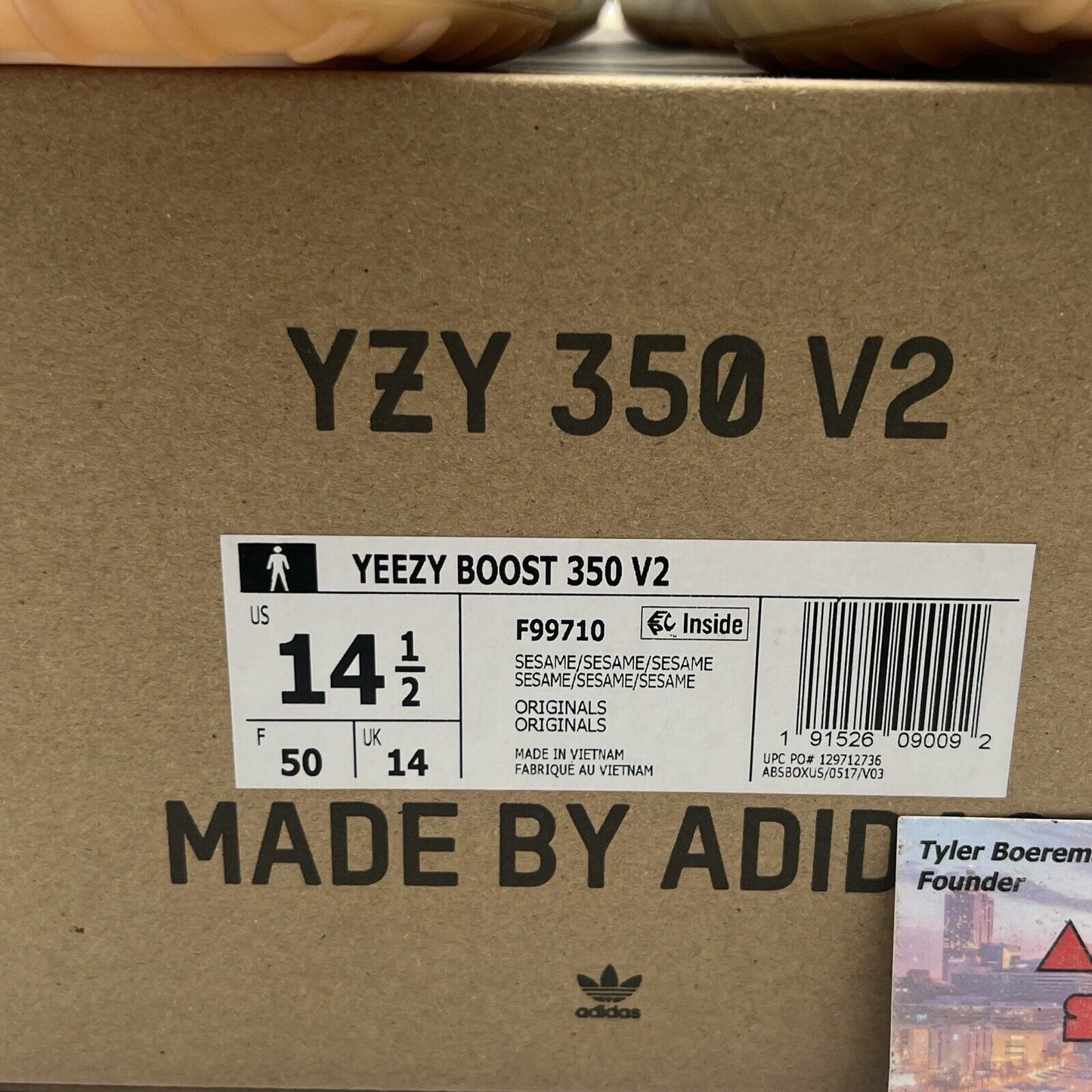 Size 14.5 - adidas Yeezy Boost 350 V2 Low Sesame (F99710)