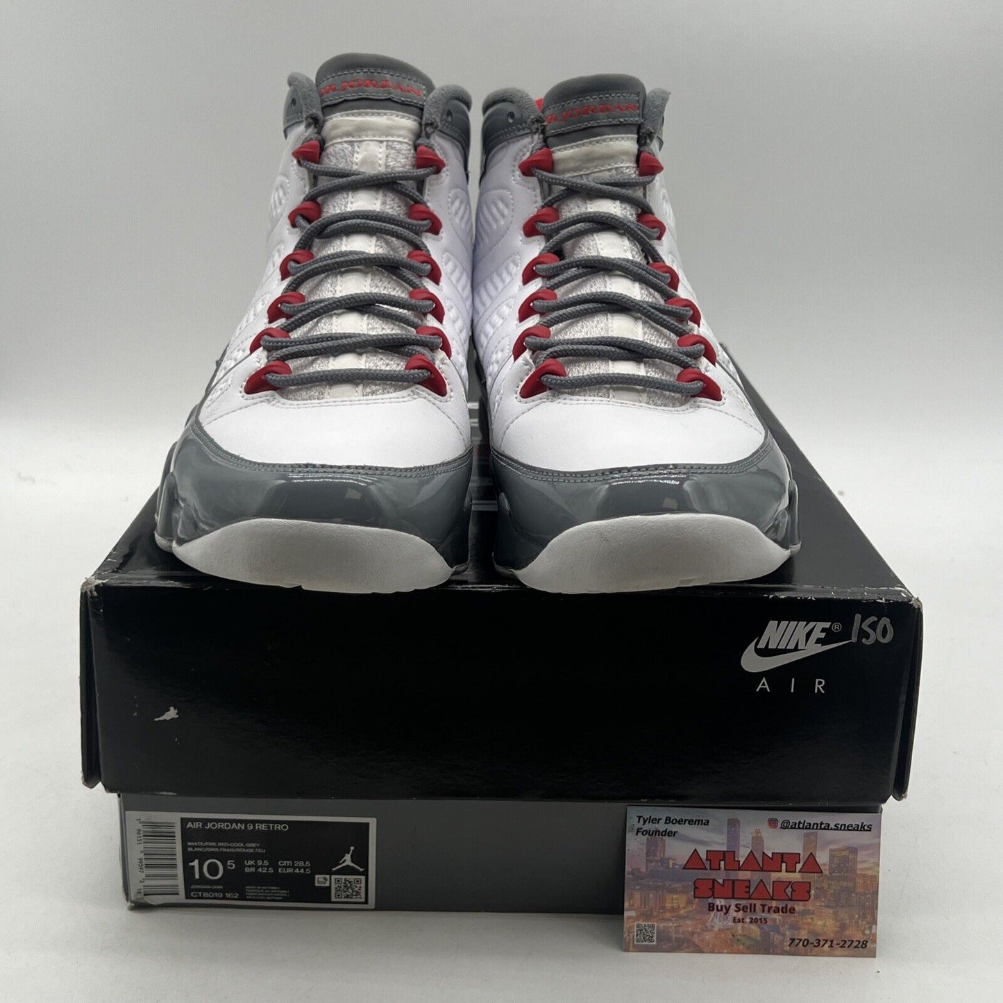 Size 10.5 - Jordan 9 Retro Mid Fire Red White Grey Leather (CT8019-162)