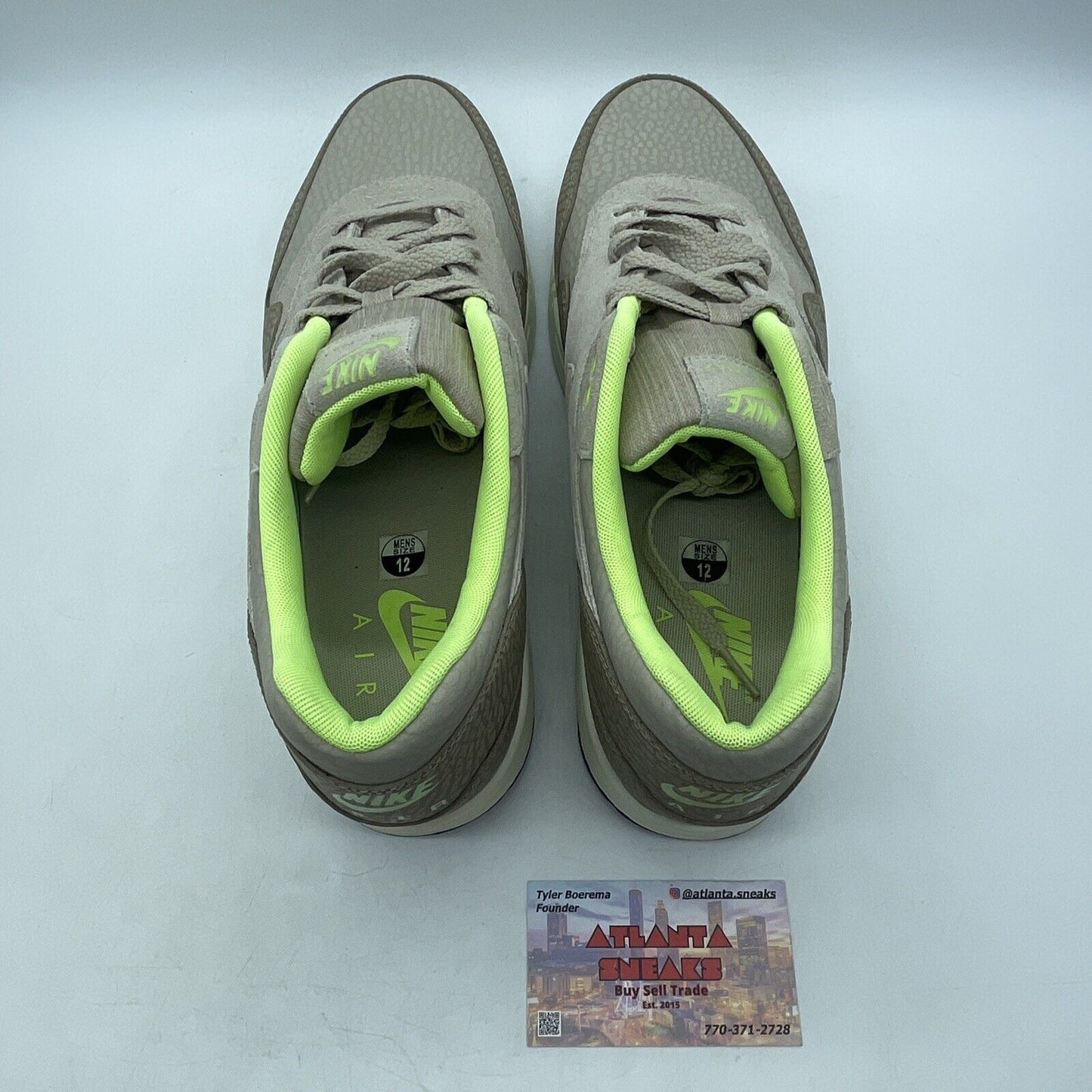 Size 12 - Nike Air Max 1 Prm String Green Tan (512033-203)
