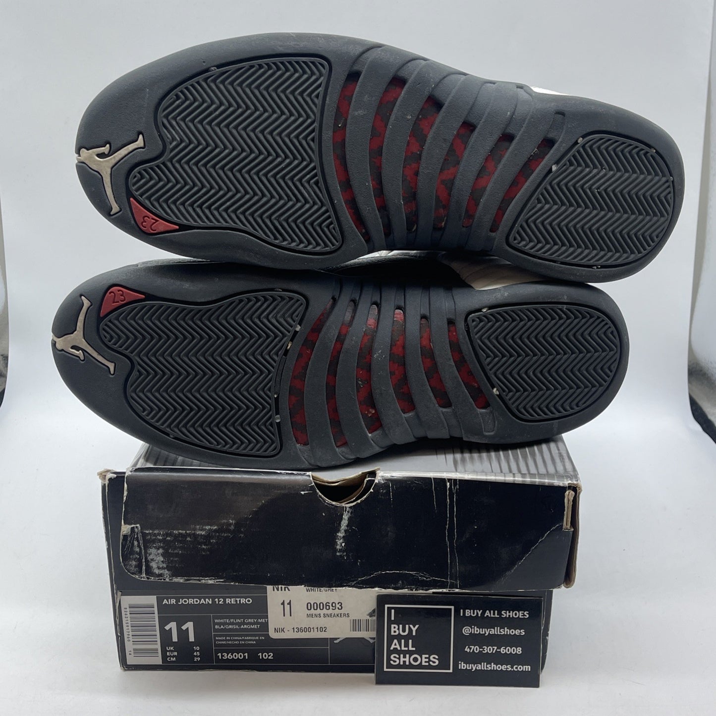 Size 11 - Air Jordan 12 Retro Flint Frey White Leather (136001-102)