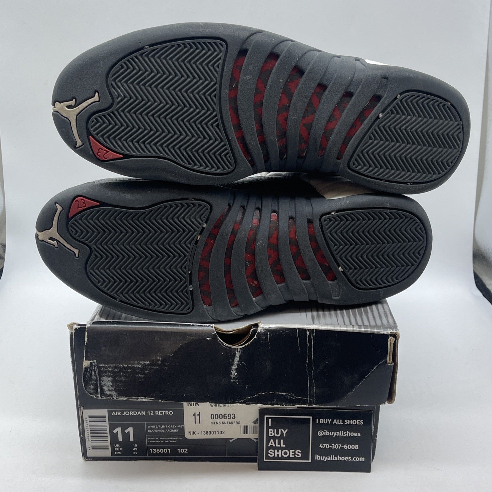 Size 11 - Air Jordan 12 Retro Flint Frey White Leather (136001-102)