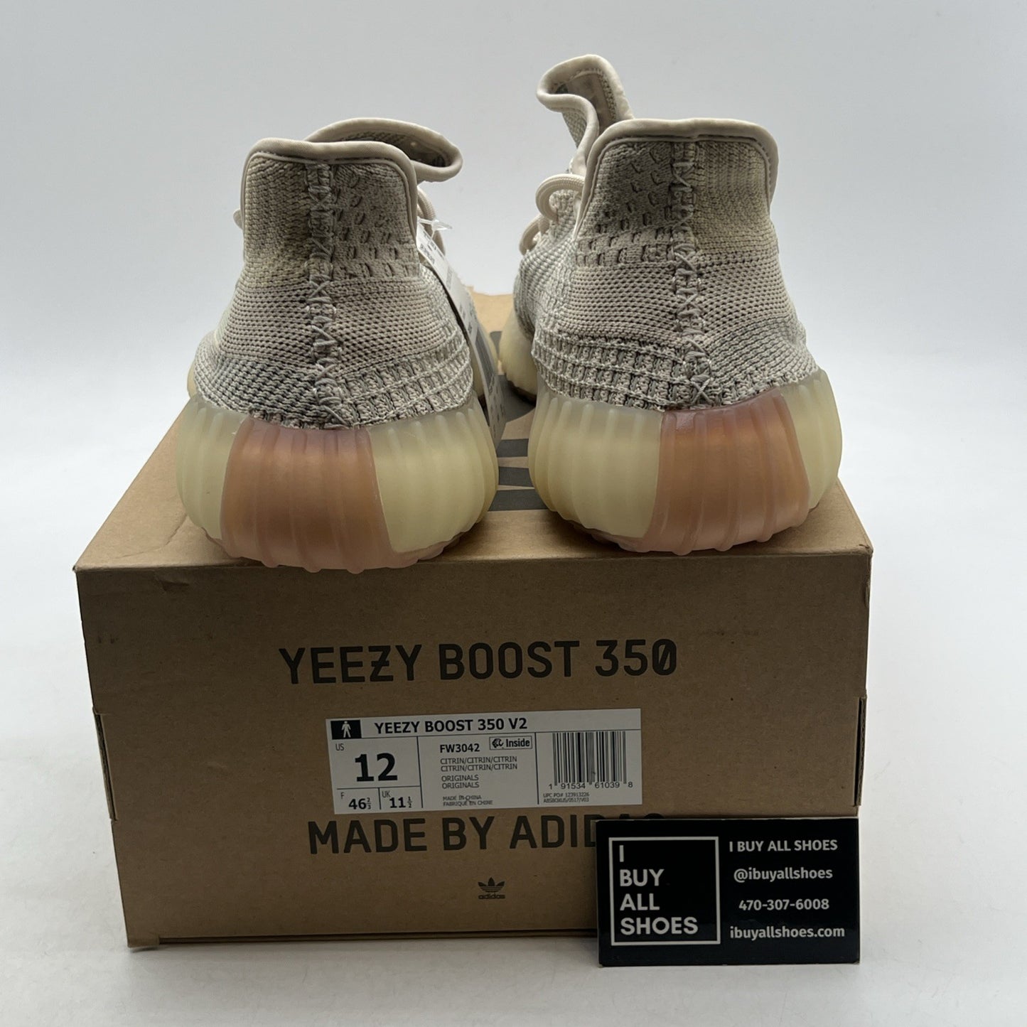 Size 12 - Yeezy Boost 350 V2 Citrin Non-Reflective (FW3042)