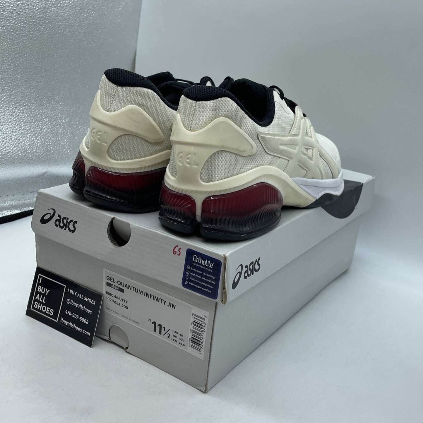Size 11.5 - Asics Gel Quantity Infinity Jin Heel Red Black Cream (1021A184)