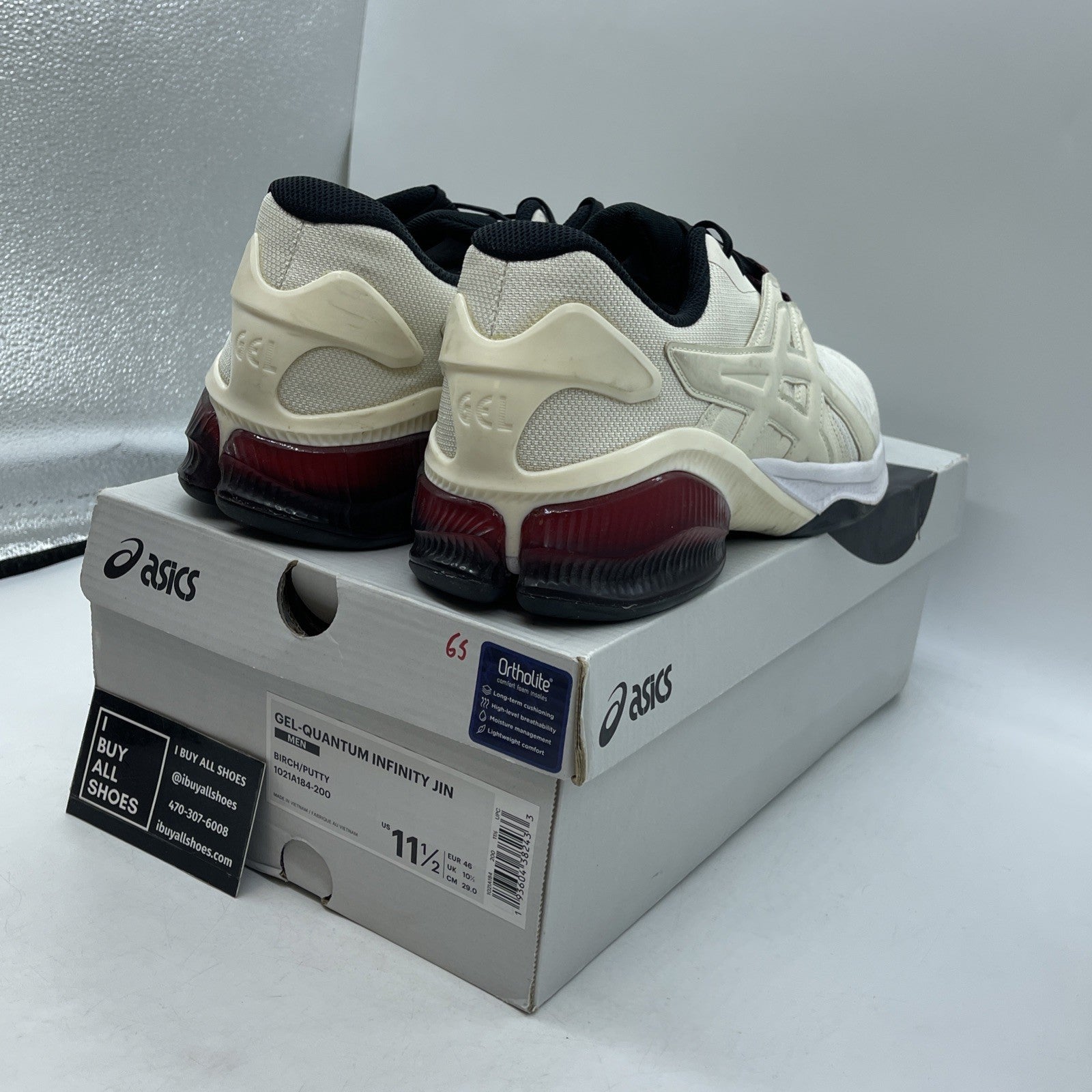 Size 11.5 - Asics Gel Quantity Infinity Jin Heel Red Black Cream (1021A184)