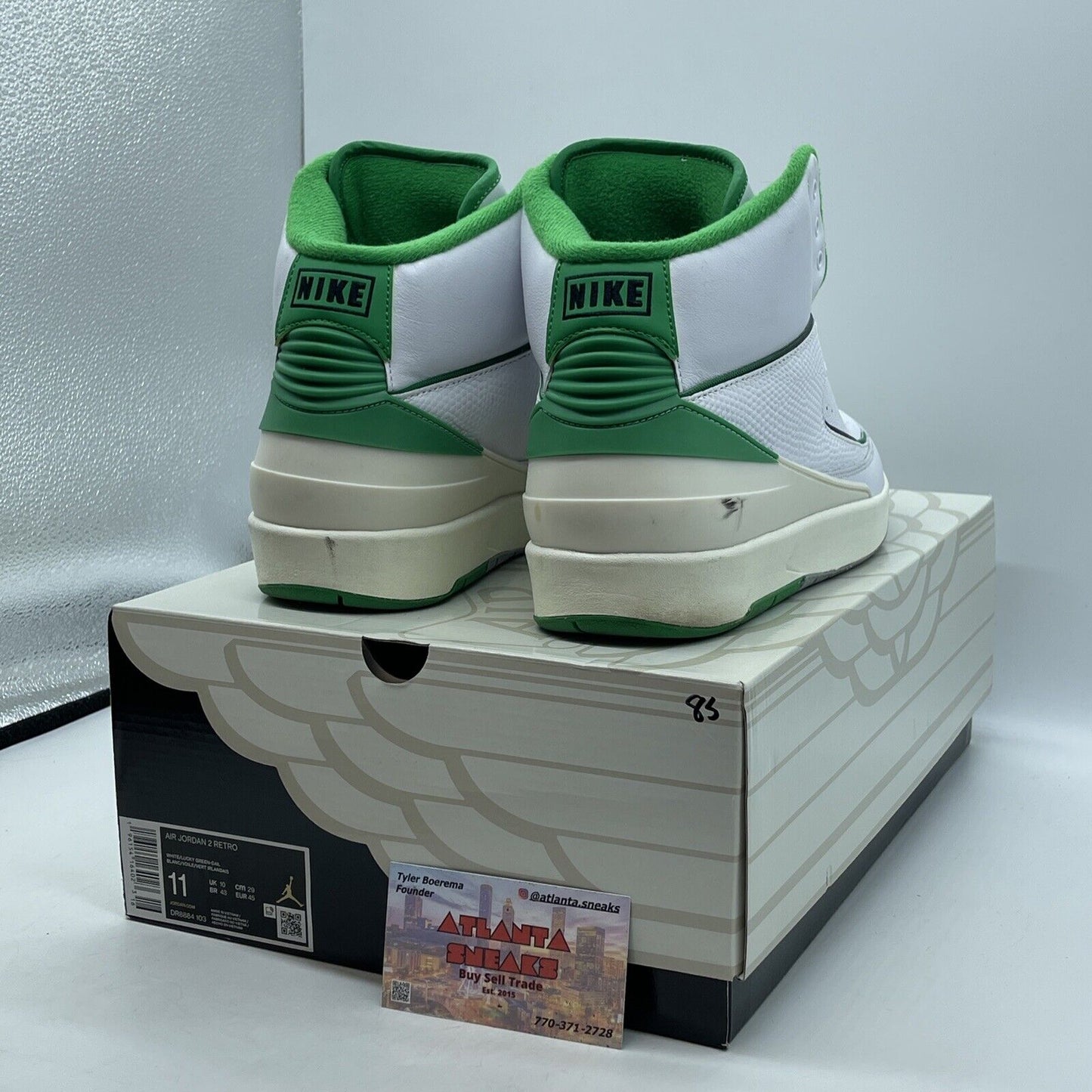 Size 11 - Jordan 2 Retro Lucky Green White Black Leather (DR8884-103)
