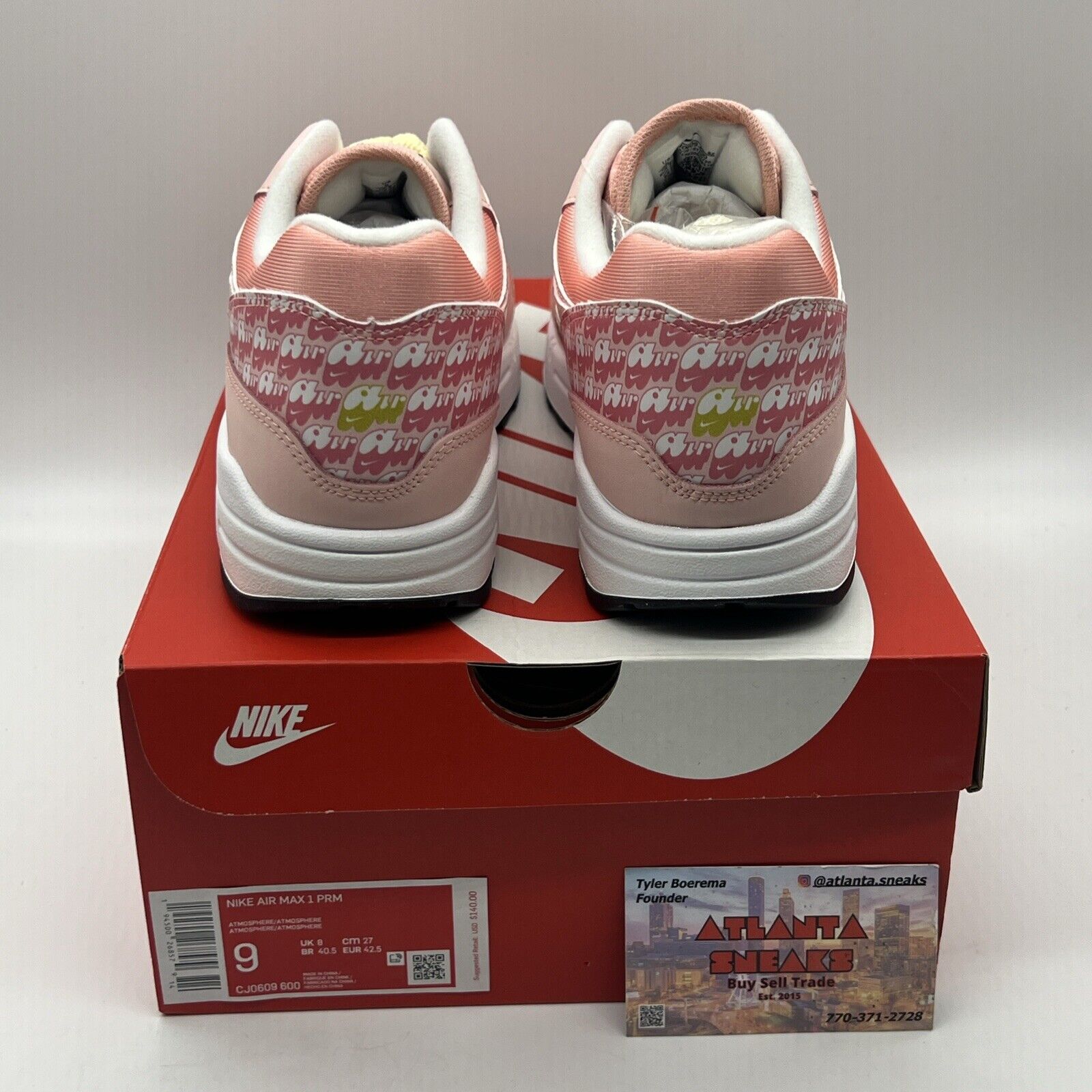 Size 9 - Nike Air Max 1 Premium Strawberry Lemonade Brand New Og All Pink DS