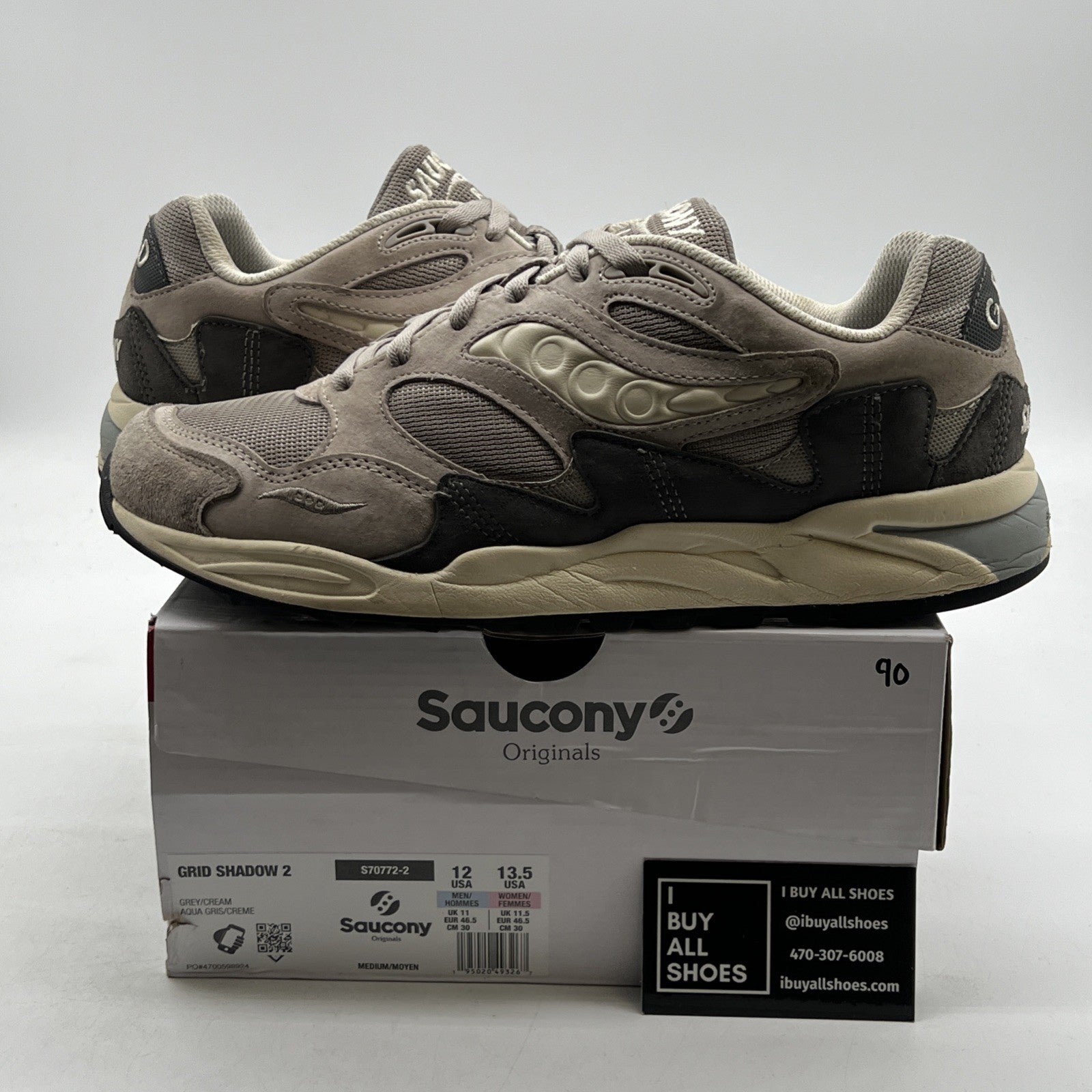 Size 12 - Saucony Grid Shadow 2 Grey Cream (S70772-2)