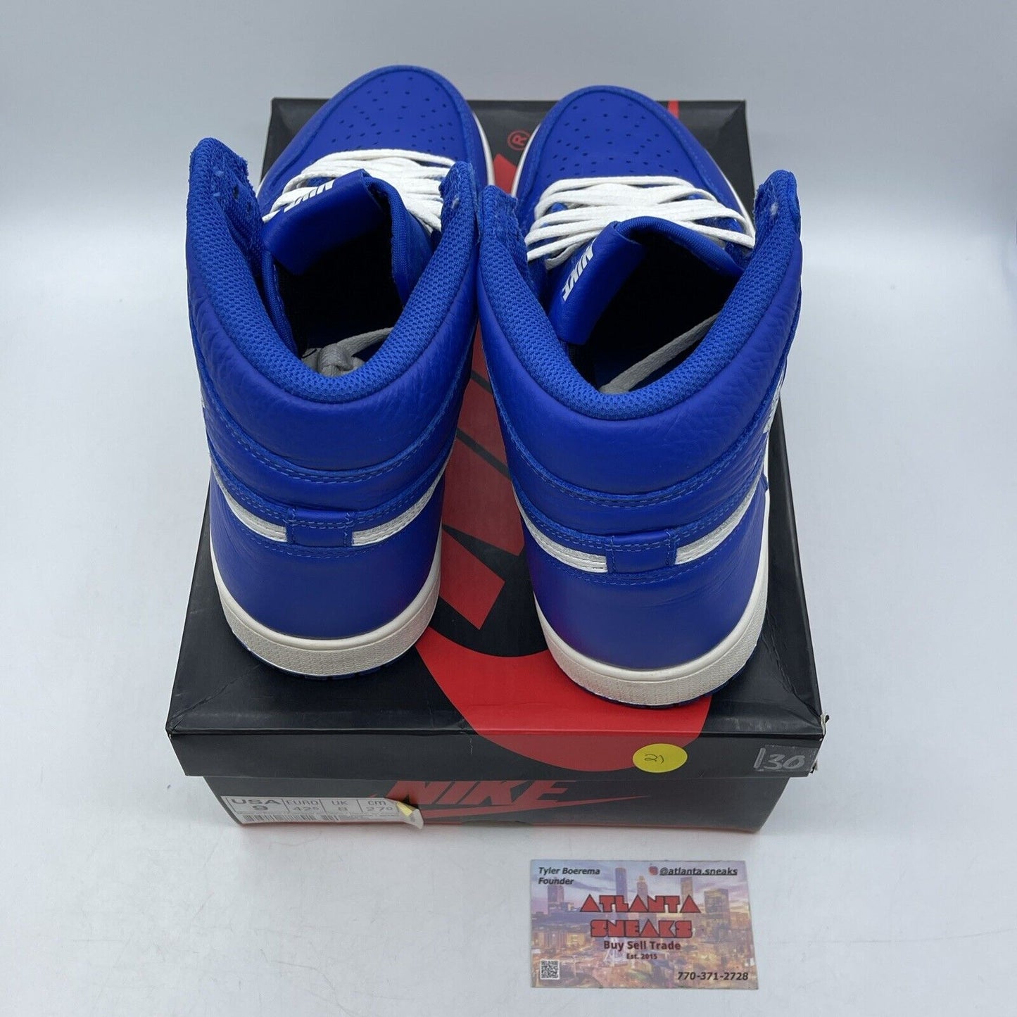 Size 9 - Air Jordan 1 Retro OG High Hyper Royal White Blue (555088-401)